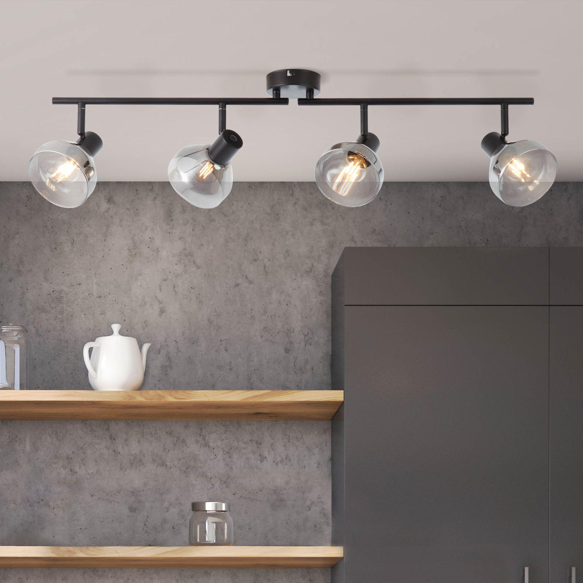 Spotrohr Max, schwarz, 19,5 x 89 cm, Glas Strahler
