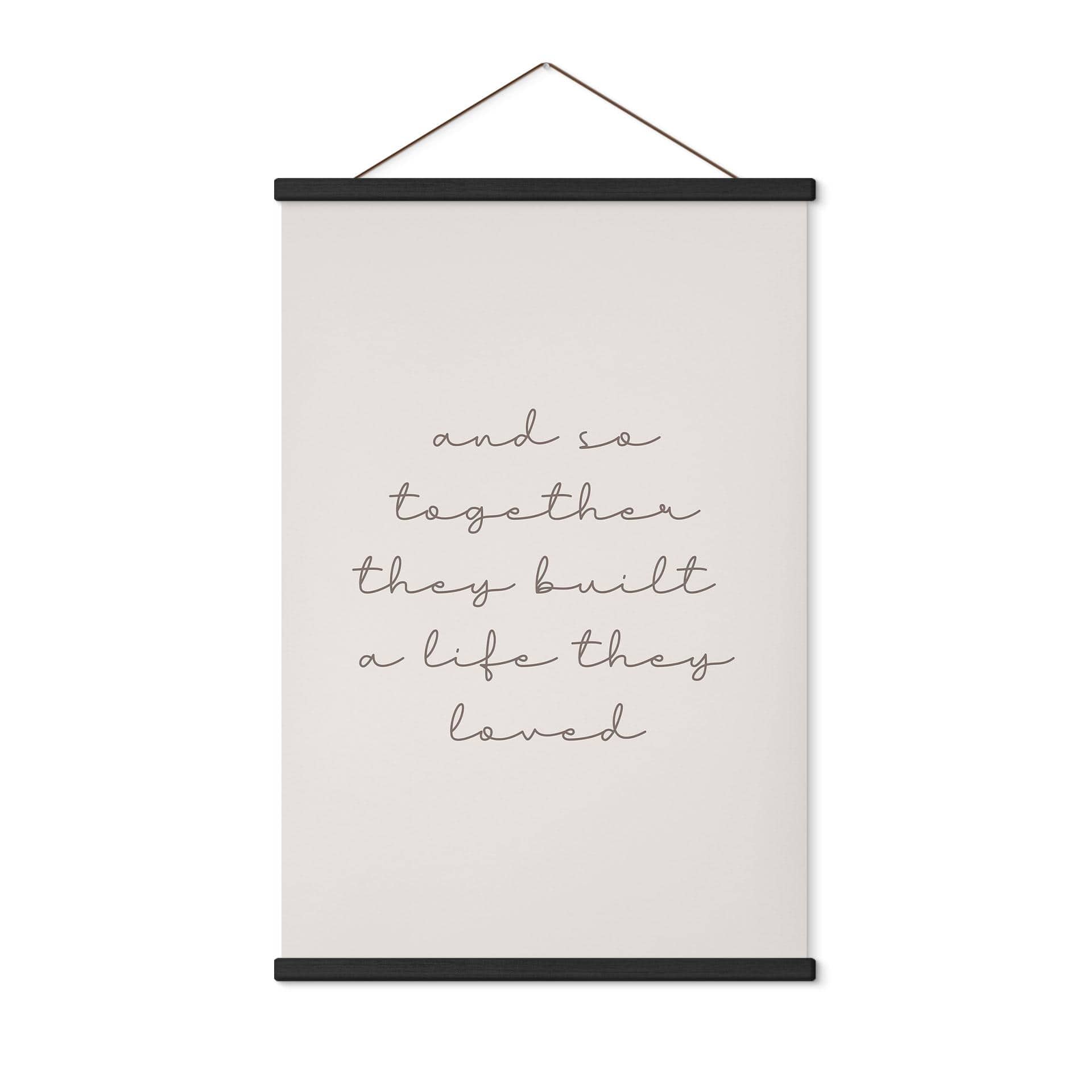 Póster de tela con frase de amor - Juntos
