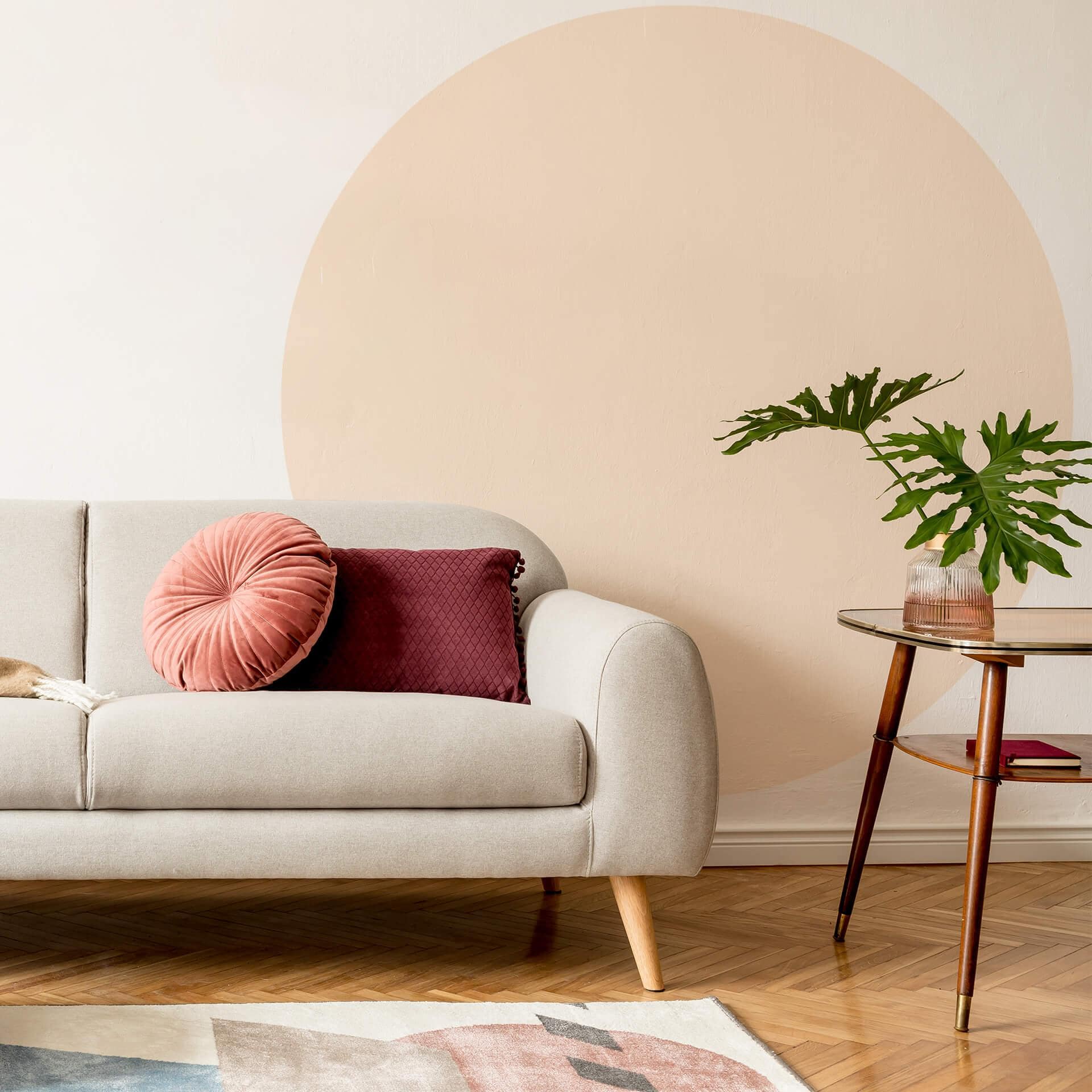 Sticker mural cercle couleur sable