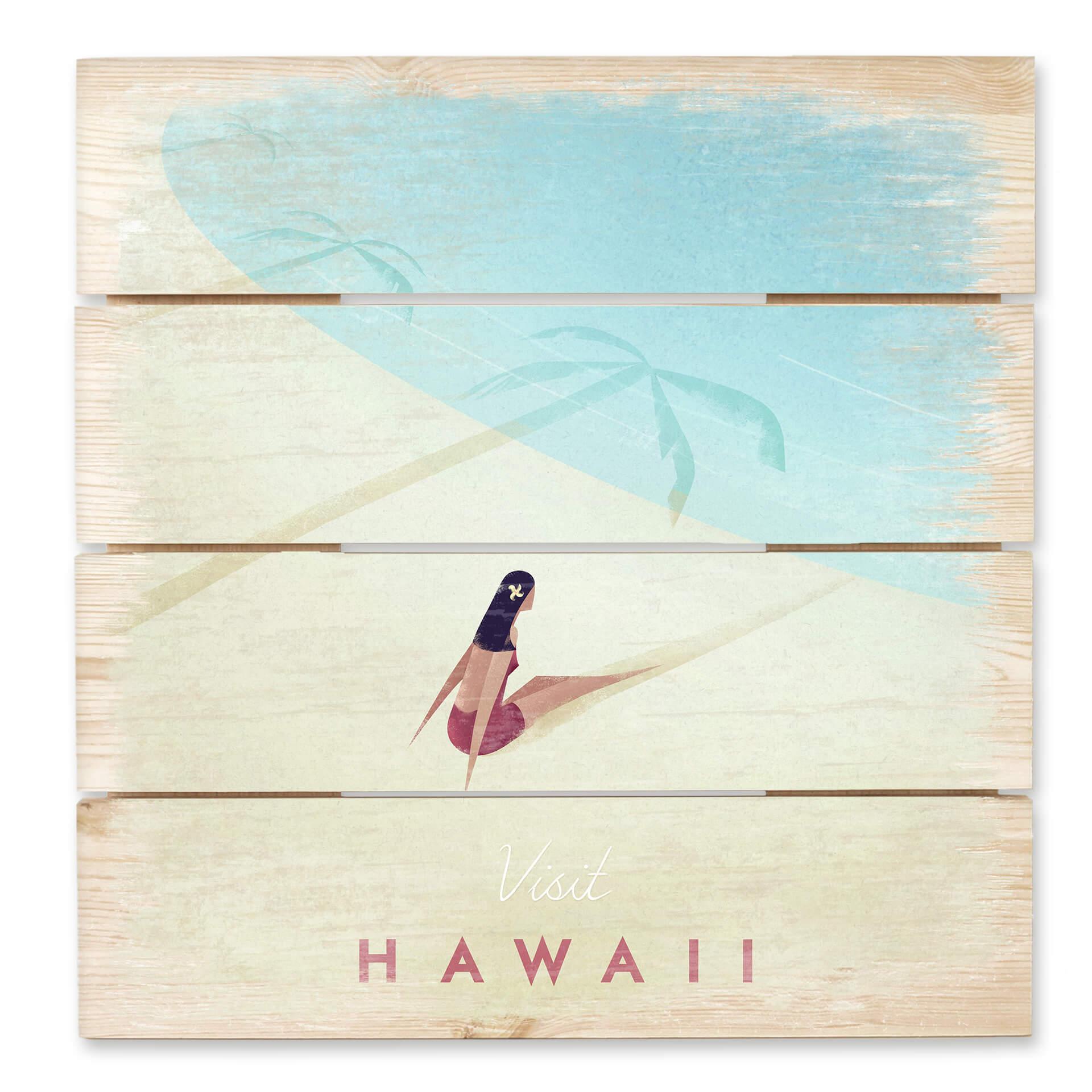 Cuadro de madera Rivers - Hawai - 40x41,5 cm