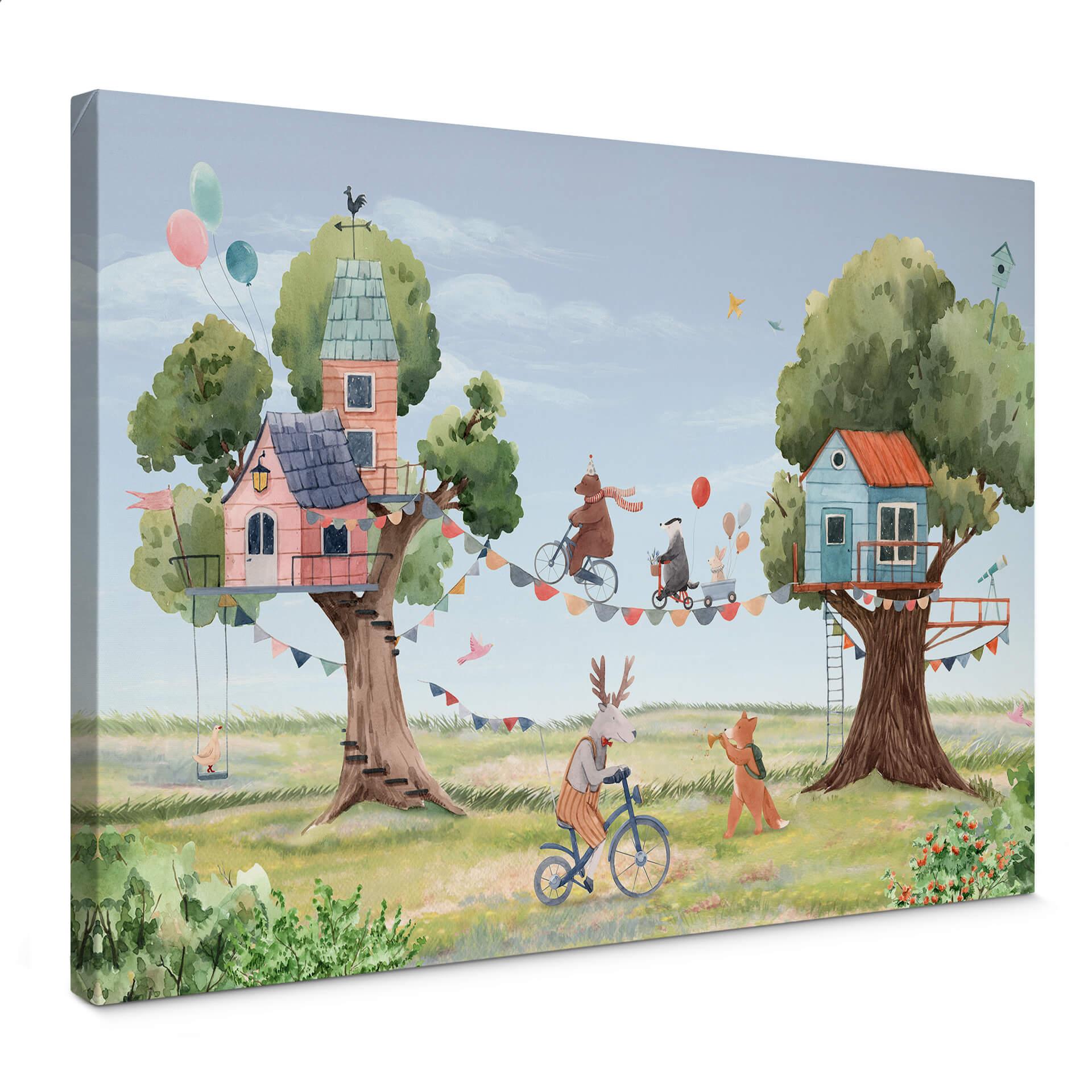 Lienzo Oliver Robins - Fiesta en la casa del árbol