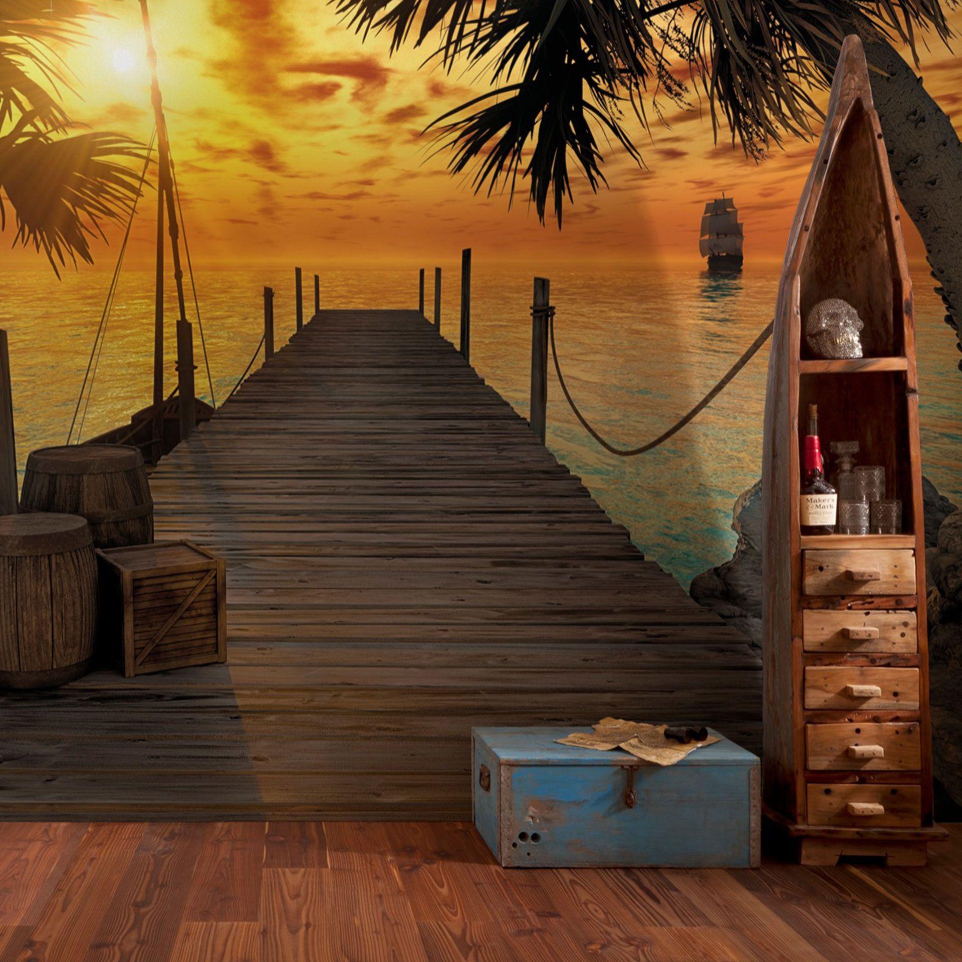 Fotobehang Papierbehang Treasure Island