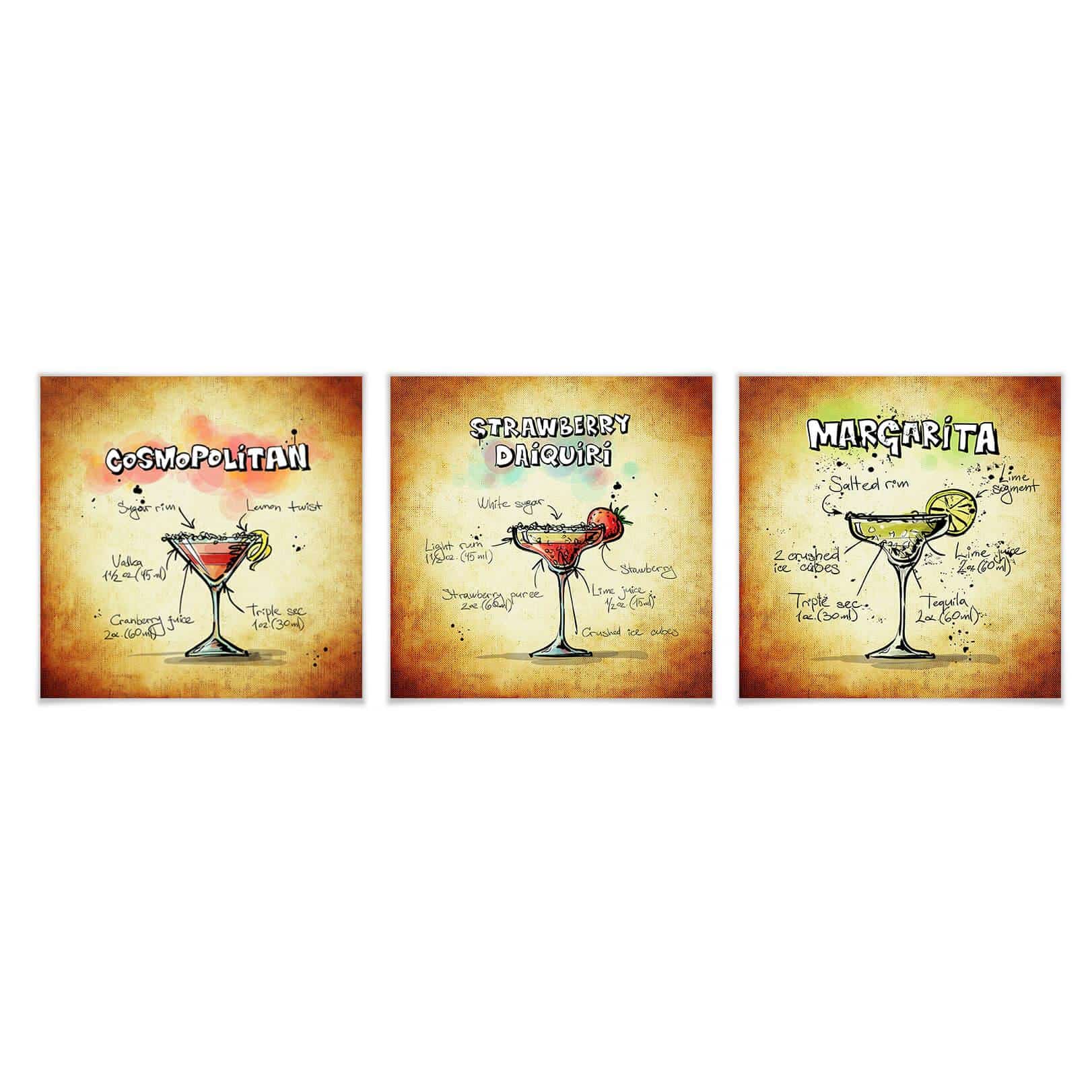 Poster - Cocktails set 01 (3 parties)