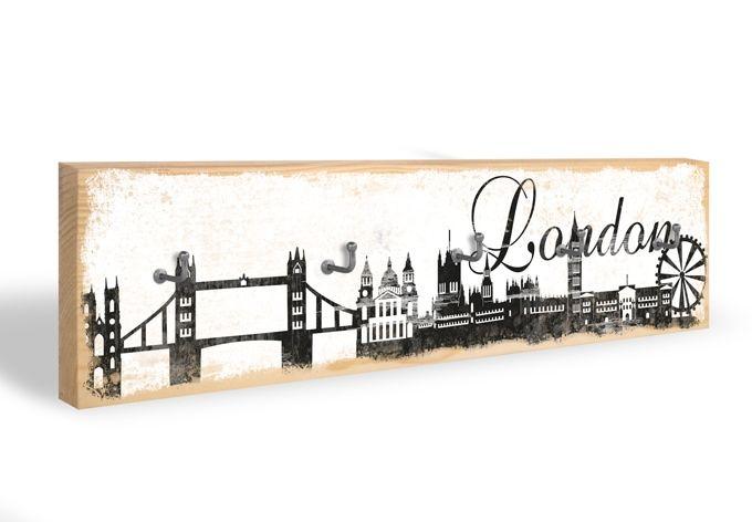 Sleutelbord London Skyline + 5 Haken