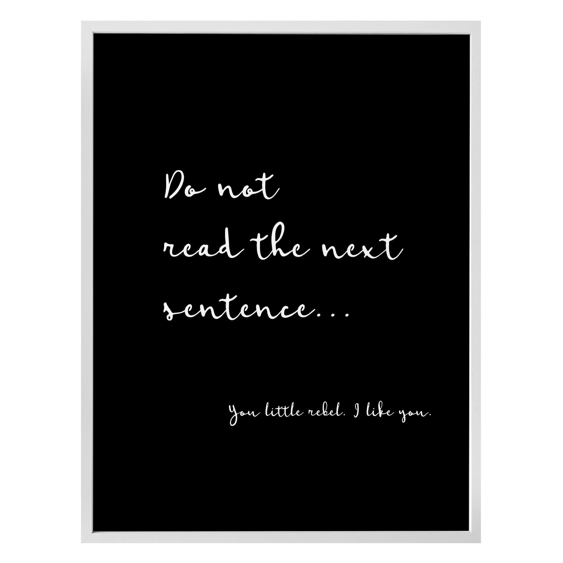 Plakat - Do not read the next sentence