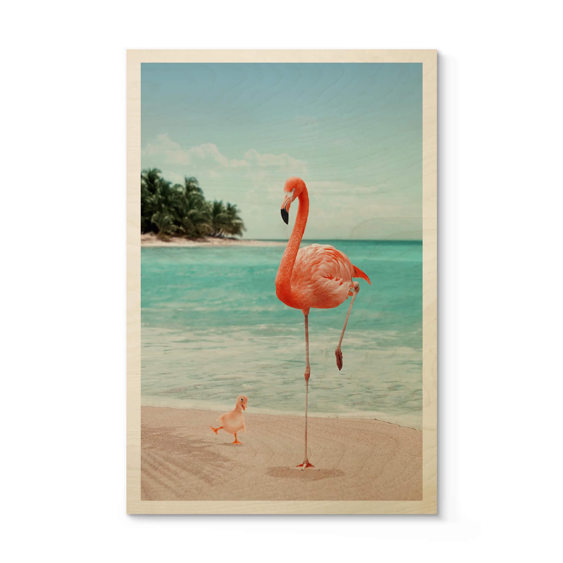 Cuadro de madera suelto - Wannabe Flamingo