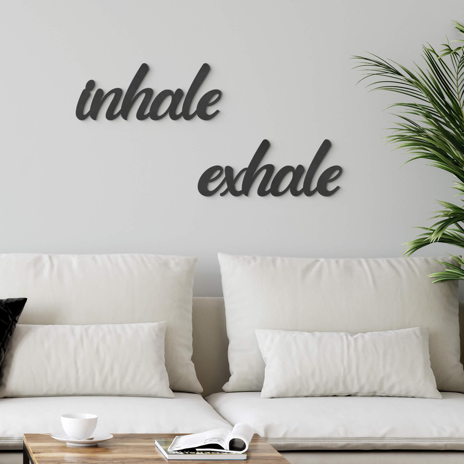 MDF decoración 3D letras inhalar exhalar