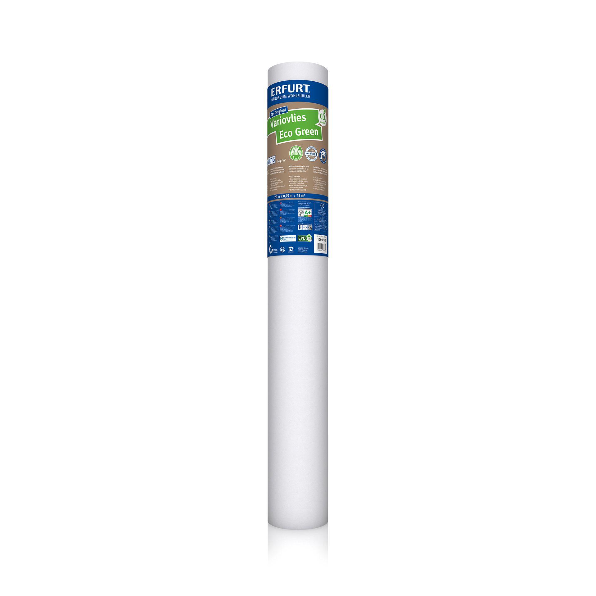 Erfurt Økologisk glat fleecetapet Eco Green 20x0,75m