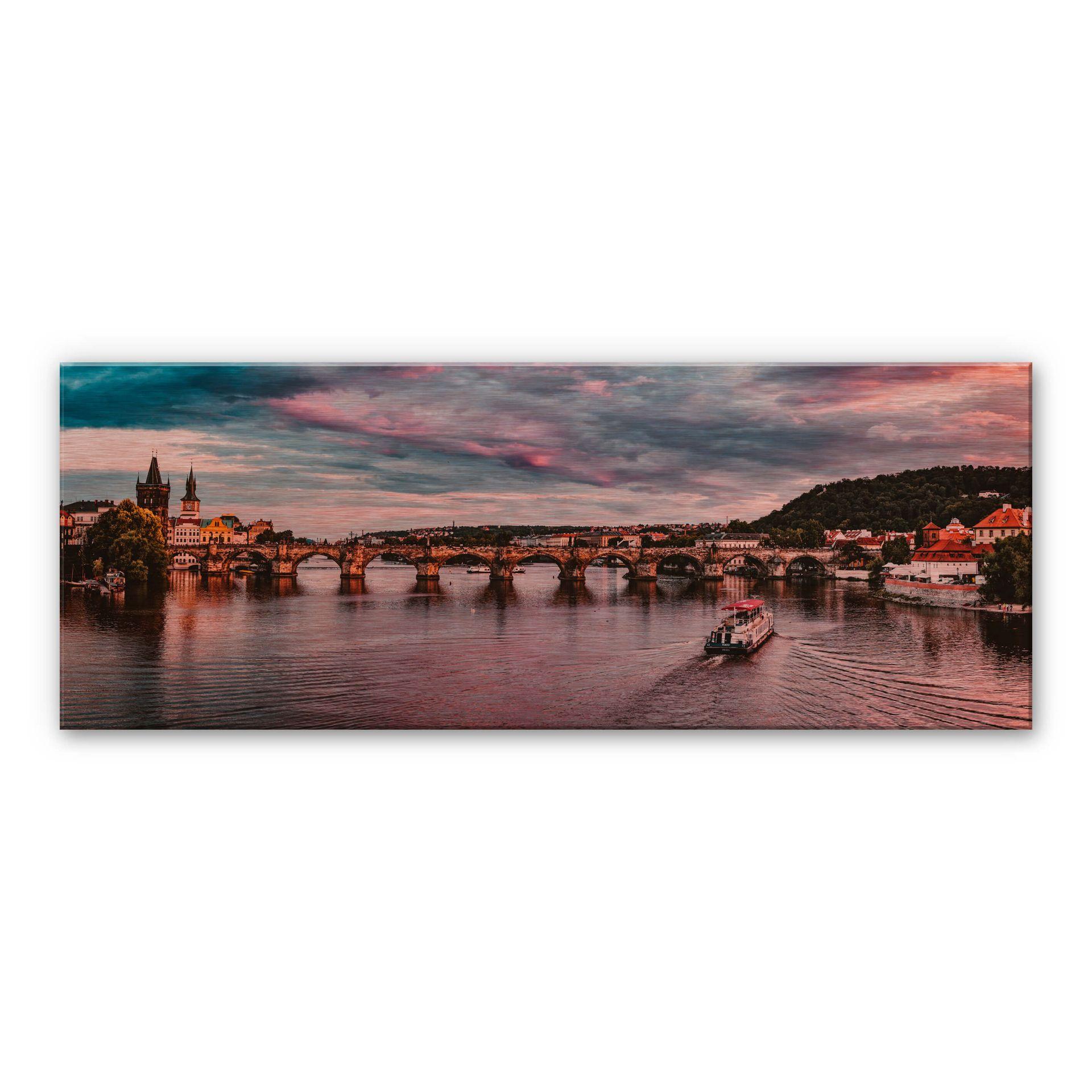 Alu-Dibond koper effect - Zonsondergang in Praag