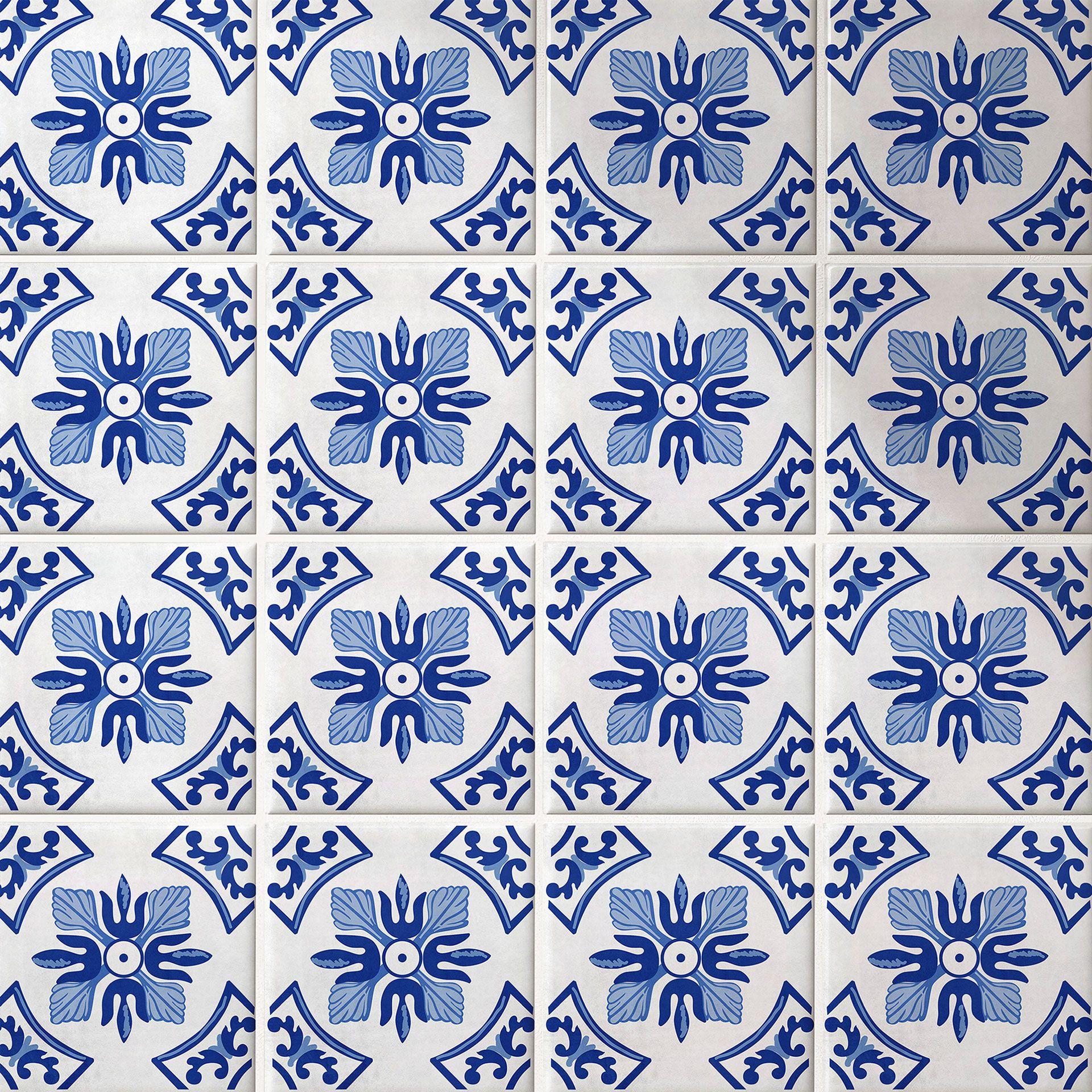 Azulejos Adhesivos Flor de azulejo holandés - lote de 12