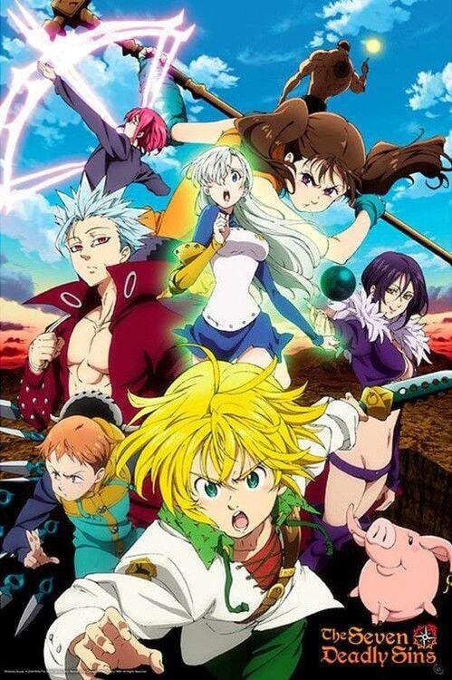 Poster, Filmposter The Seven Deadly Sins: S3 - Poster Meliodas & Sins 61x91,5 cm