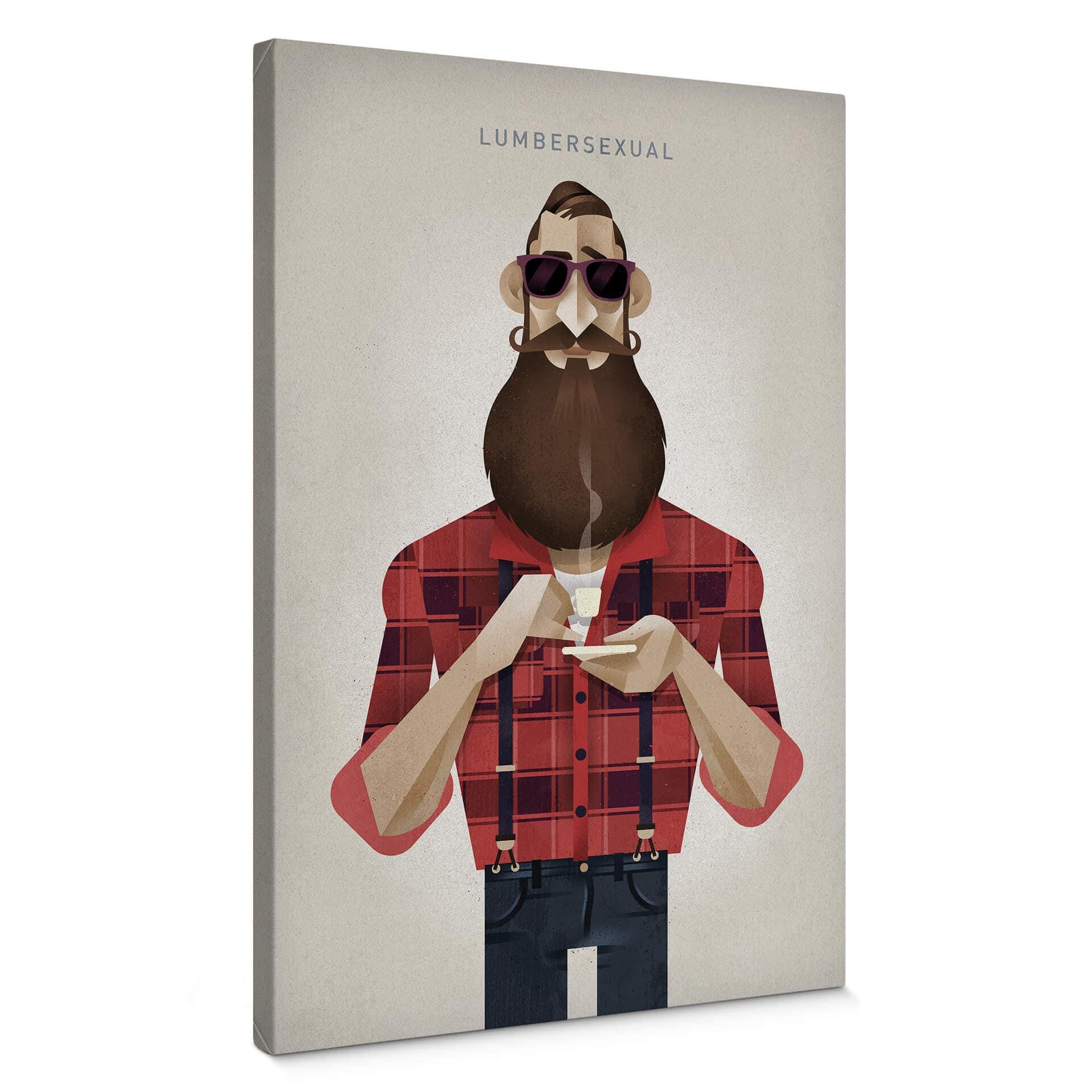 Cuadro lienzo marrón - Lumbersexual