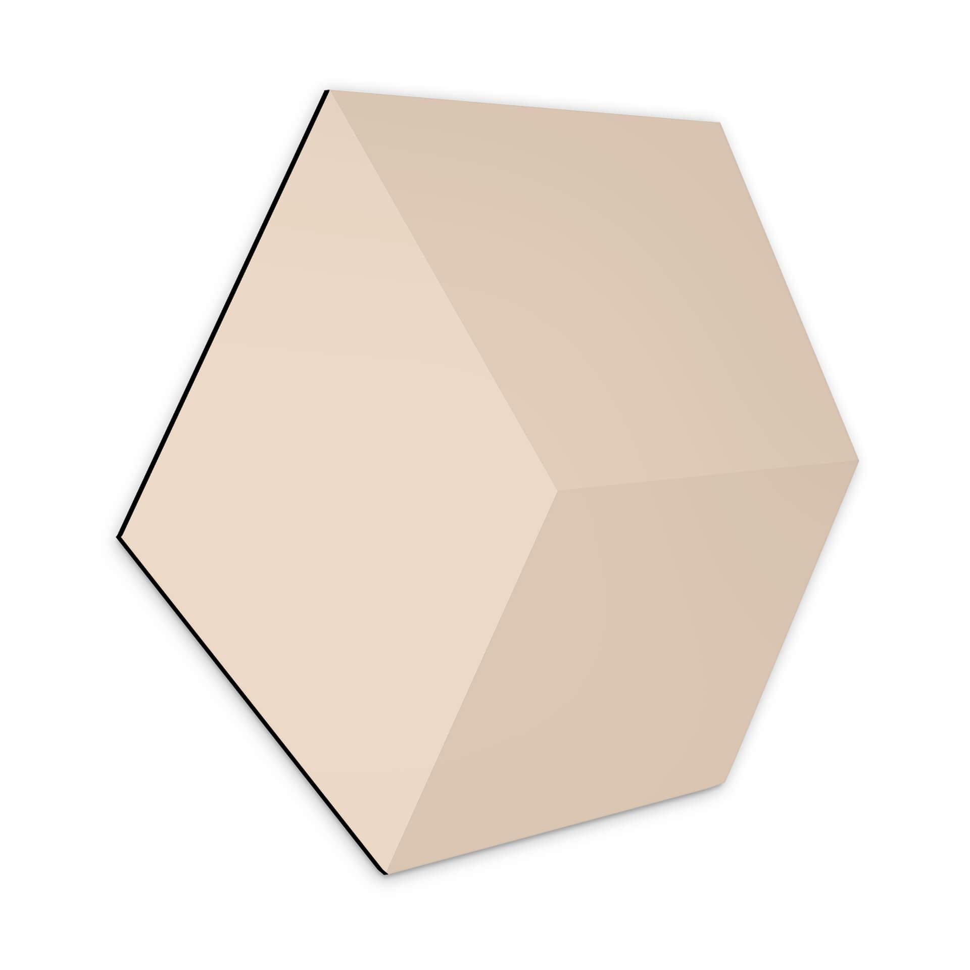 3D Hexagon Alu-Dibond - Lysebrun