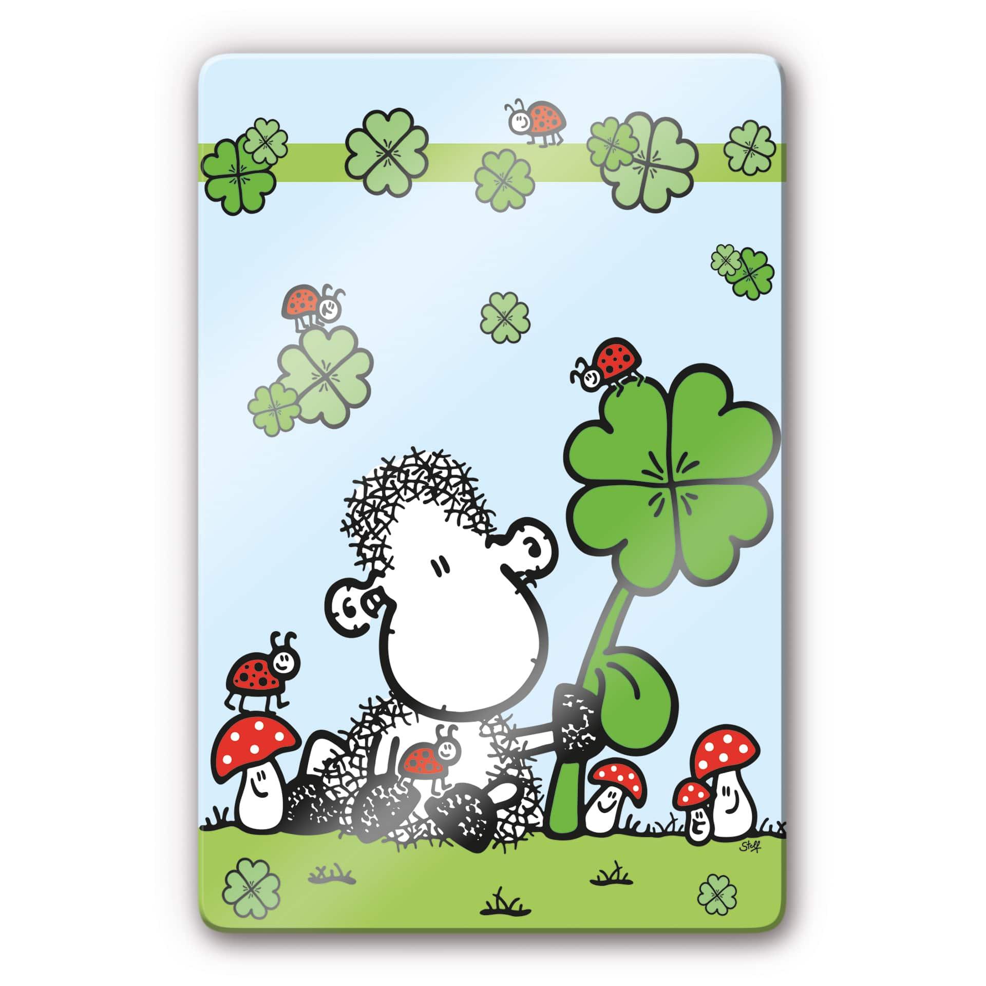 Glasschilderijen Sheepworld Klavertje Vier