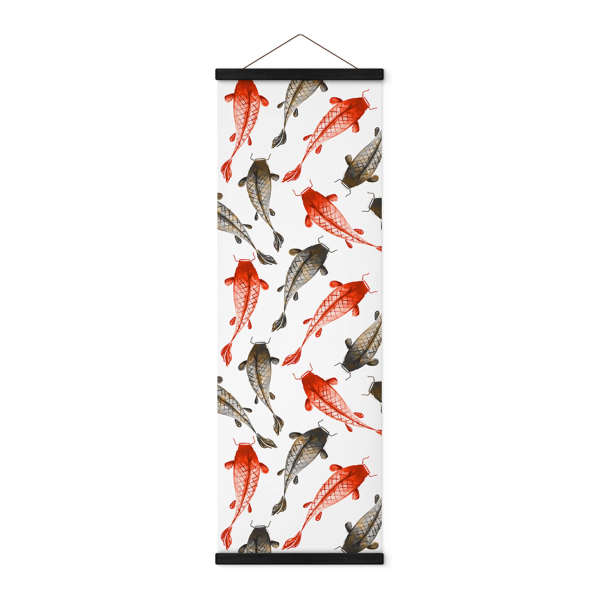 Tekstil plakat Japansk ornamental karpe Mønster - Panorama