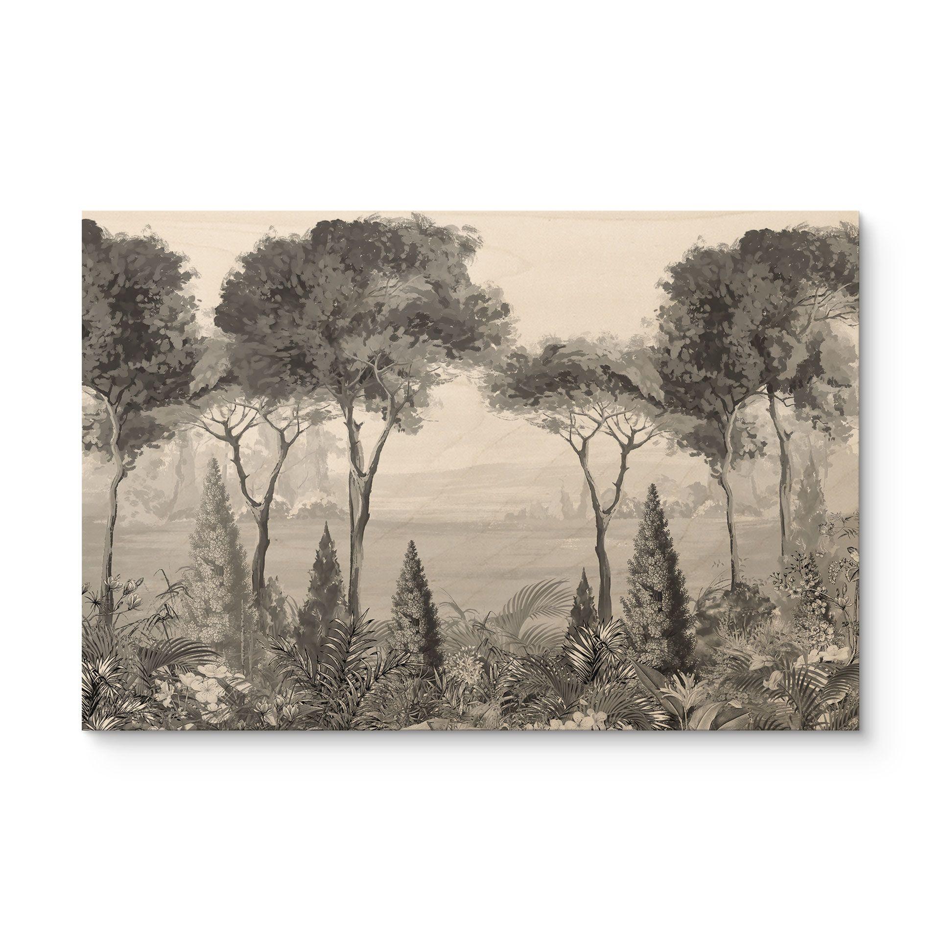 Houten Wanddecoratie Idyllisch plantenlandschap - Ms Tiff