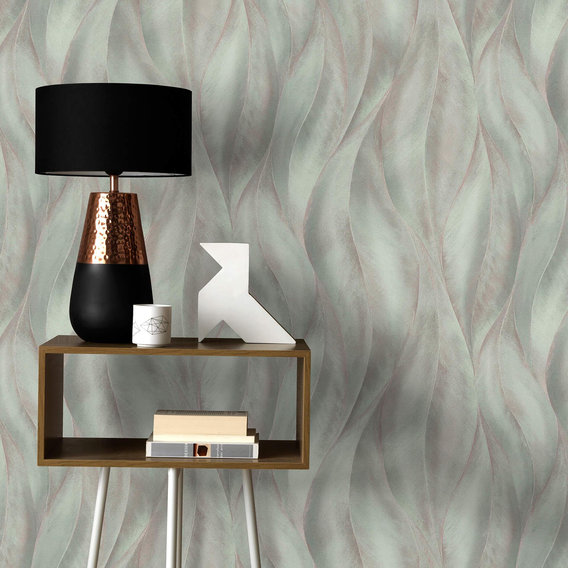 Papel pintado tejido-no tejido Guido Maria Kretschmer Fashion for Walls turquesa