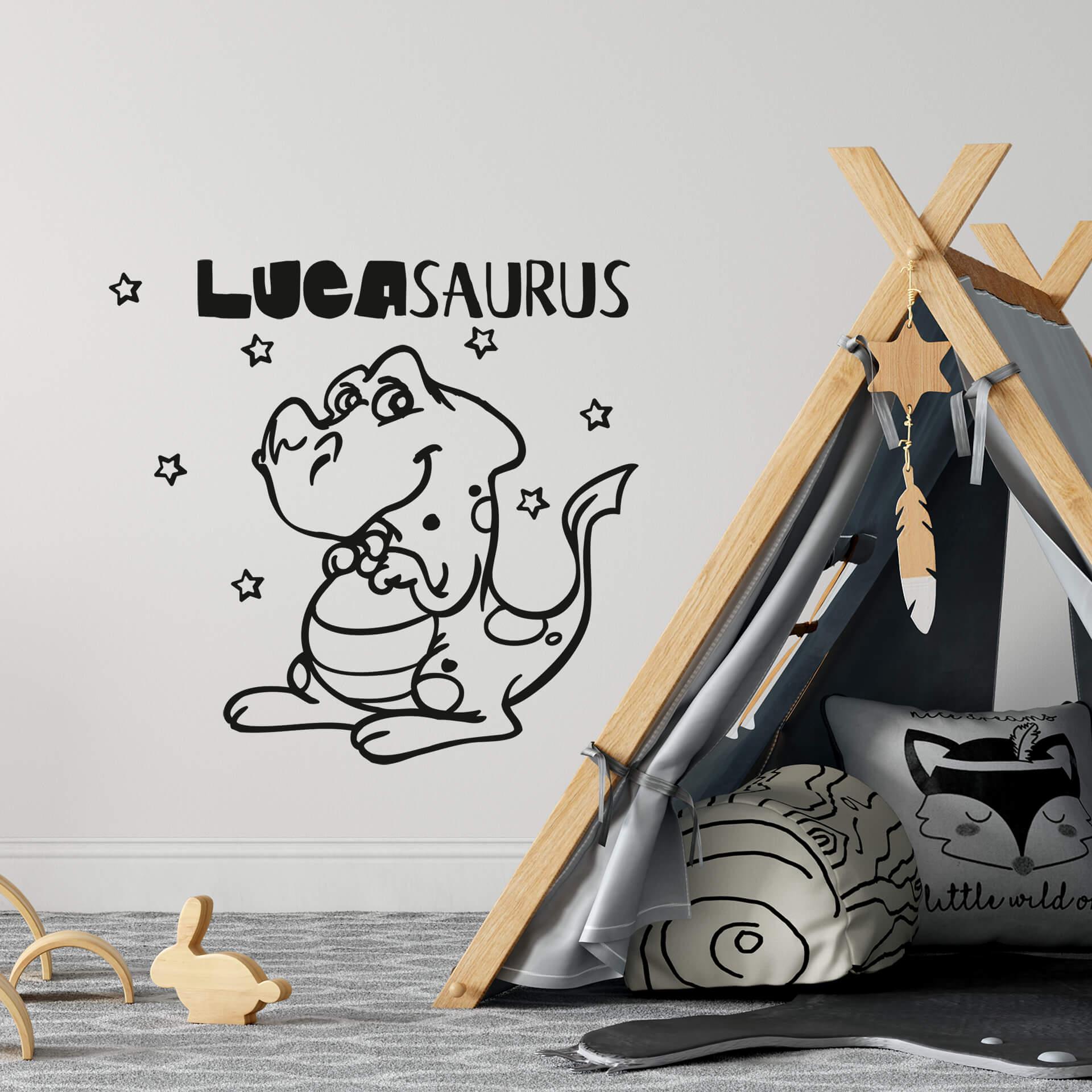 Wallsticker -  Navn + Dinosaurus 01
