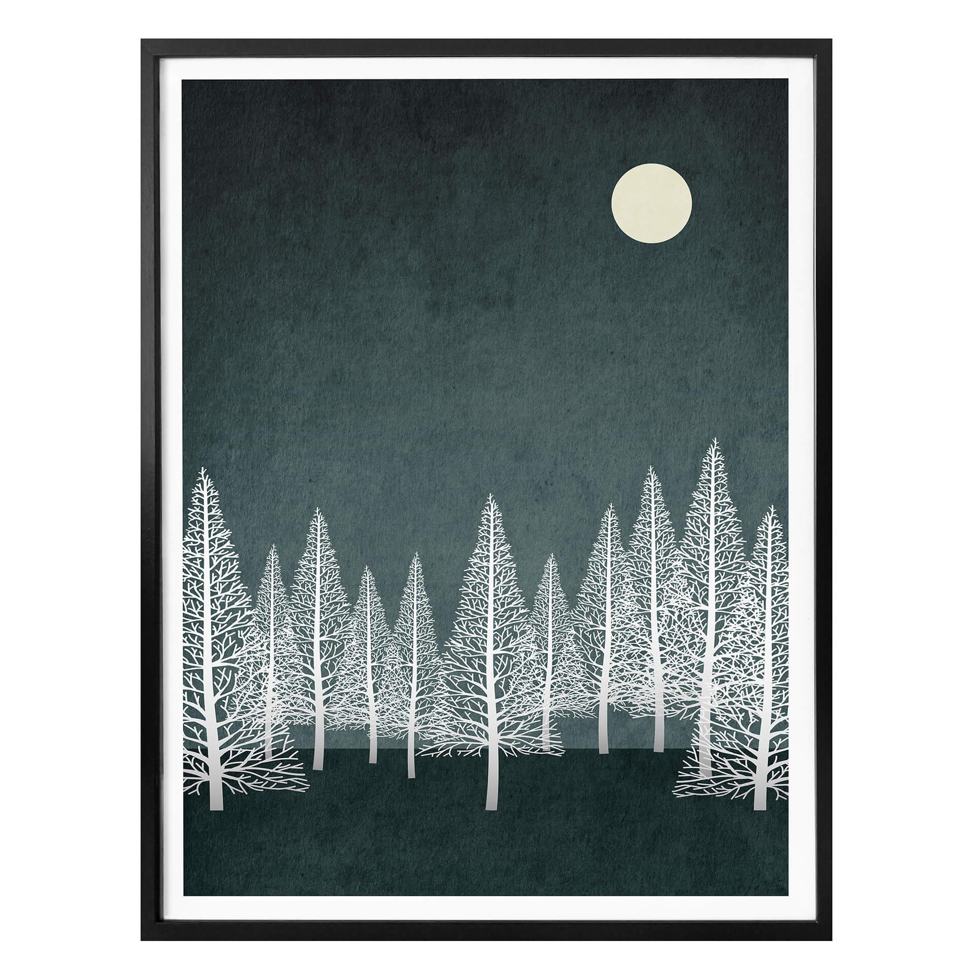 Póster Kubistika - Pequeña luna de invierno