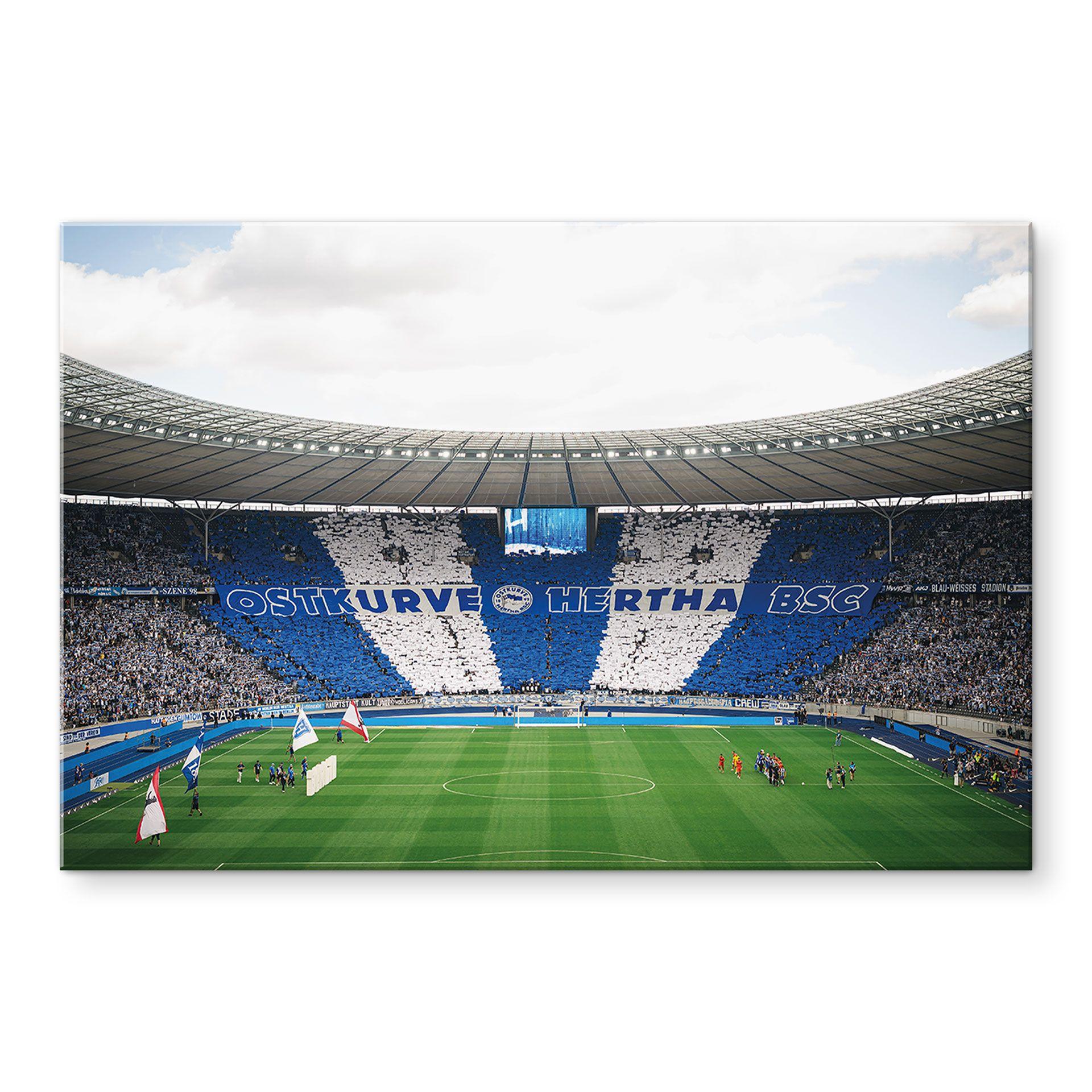 Akrylbillede Hertha BSC - Blå og hvid koreografi på det olympiske stadion