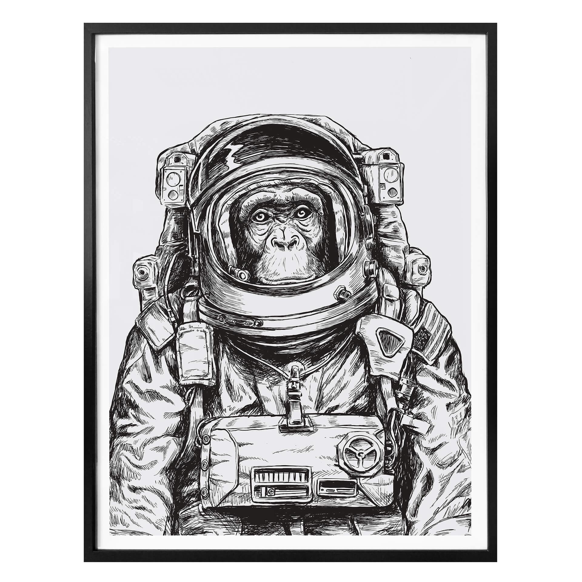 Póster Mono Espacial