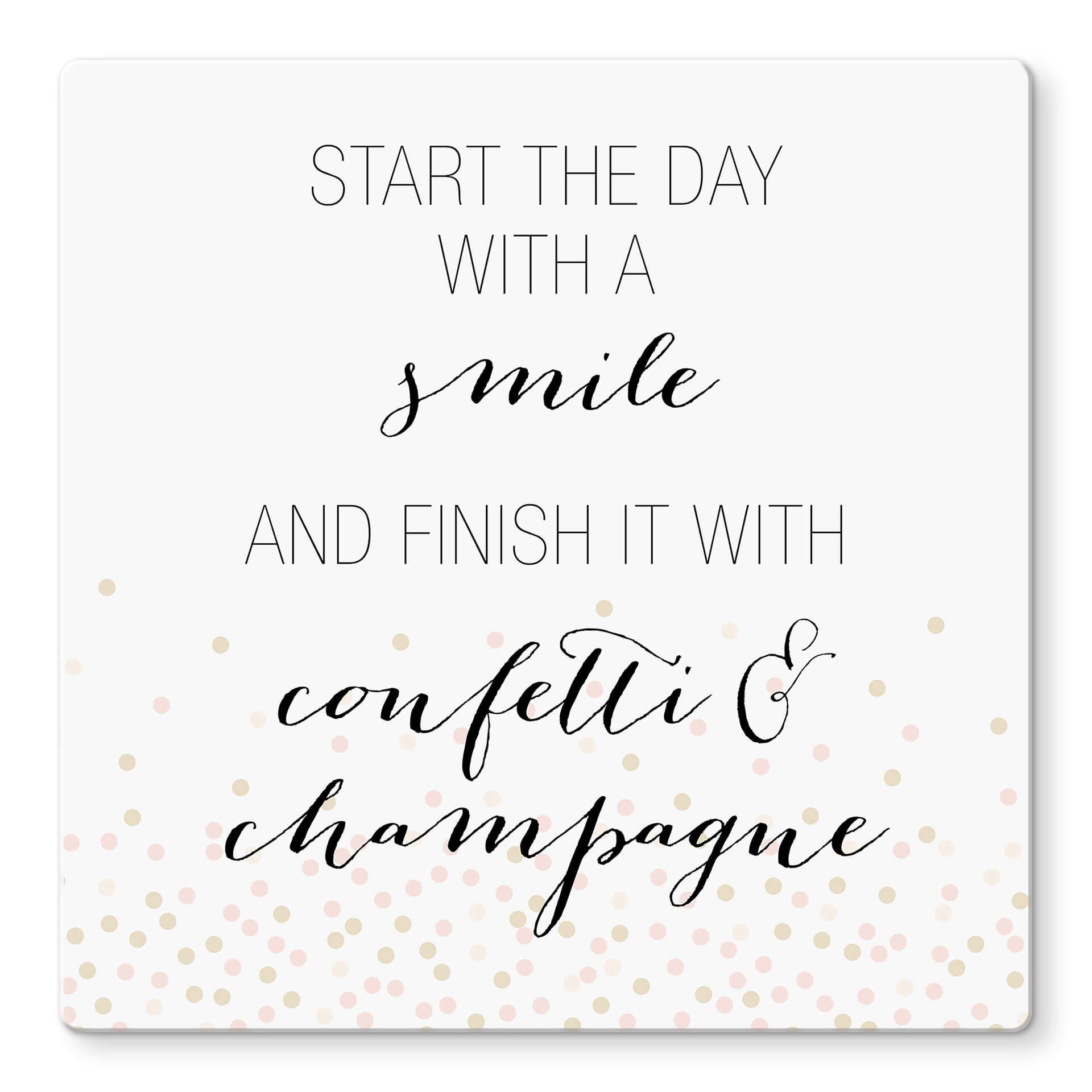 Glasschilderij Confetti & Cream - Start the day…