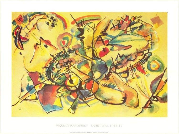 Plakat Composition 1917 kunsttryk, Kandinsky (30 x 24 cm)