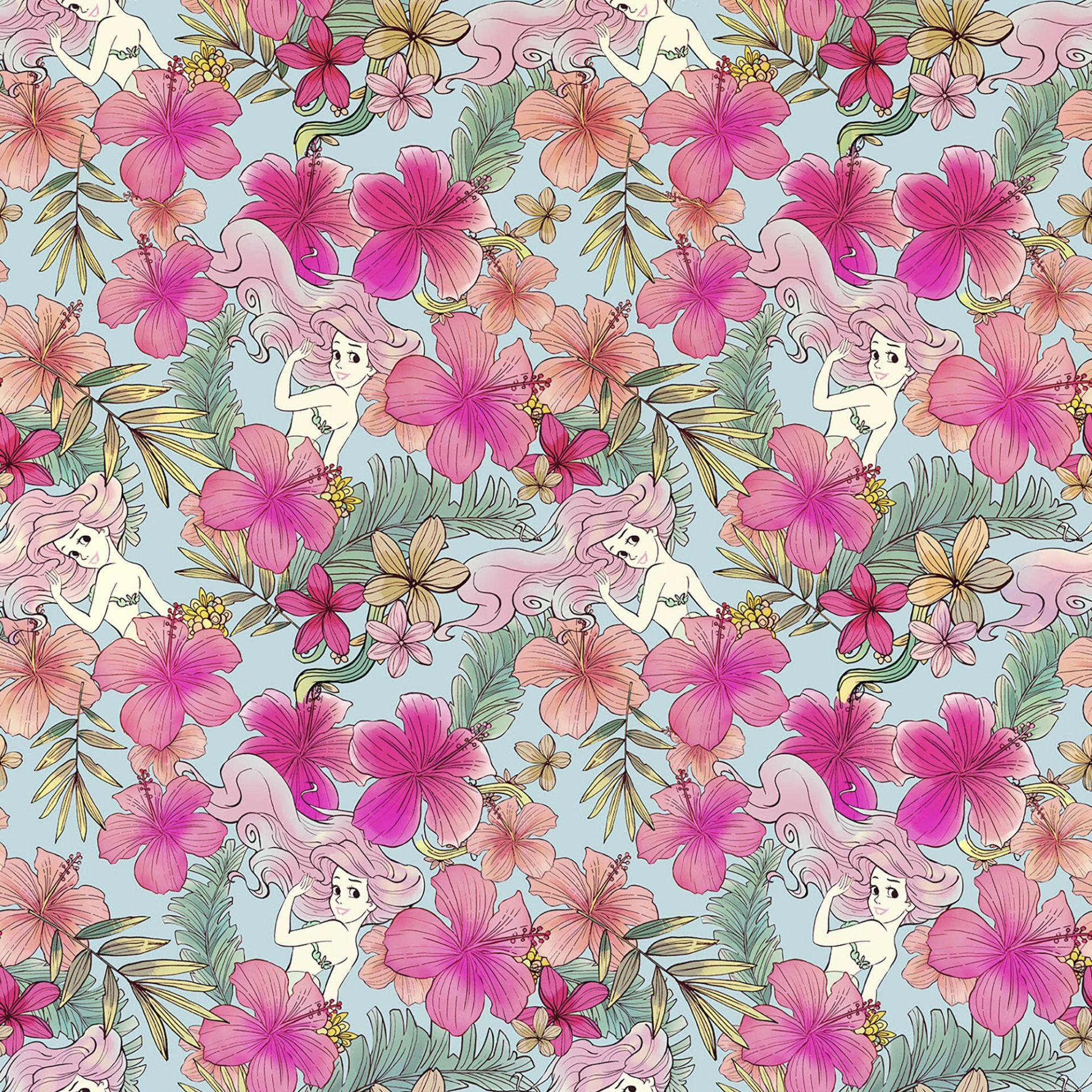 Non-woven tapet - Ariel Pink Flower - 200 x 280 cm