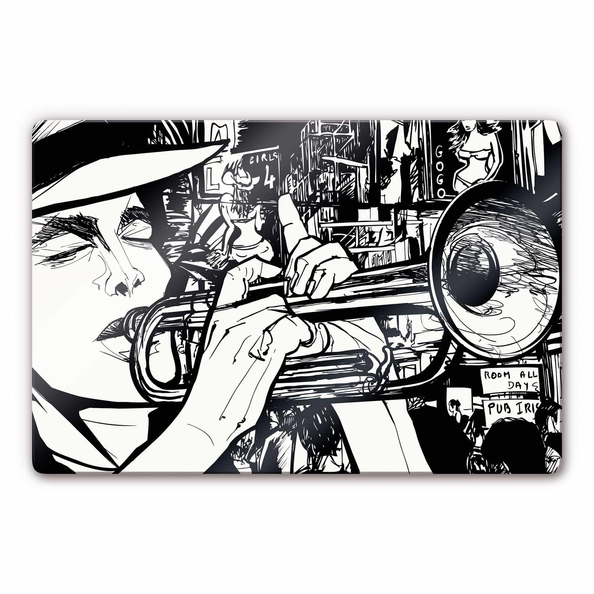 Stampa su vetro Il suono di un musicista di strada