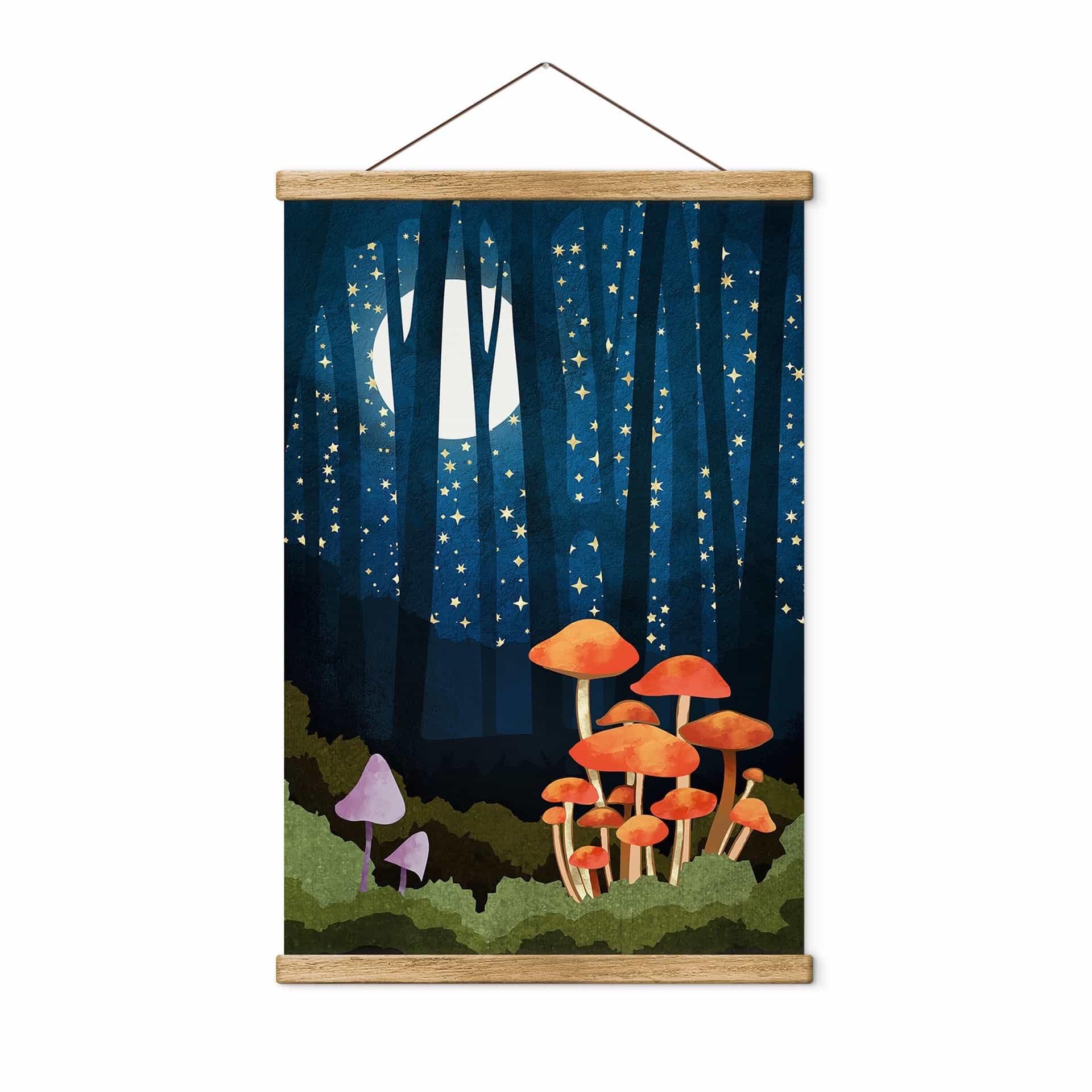 Póster de tela bosque y estrellas de noche - SpaceFrog Designs