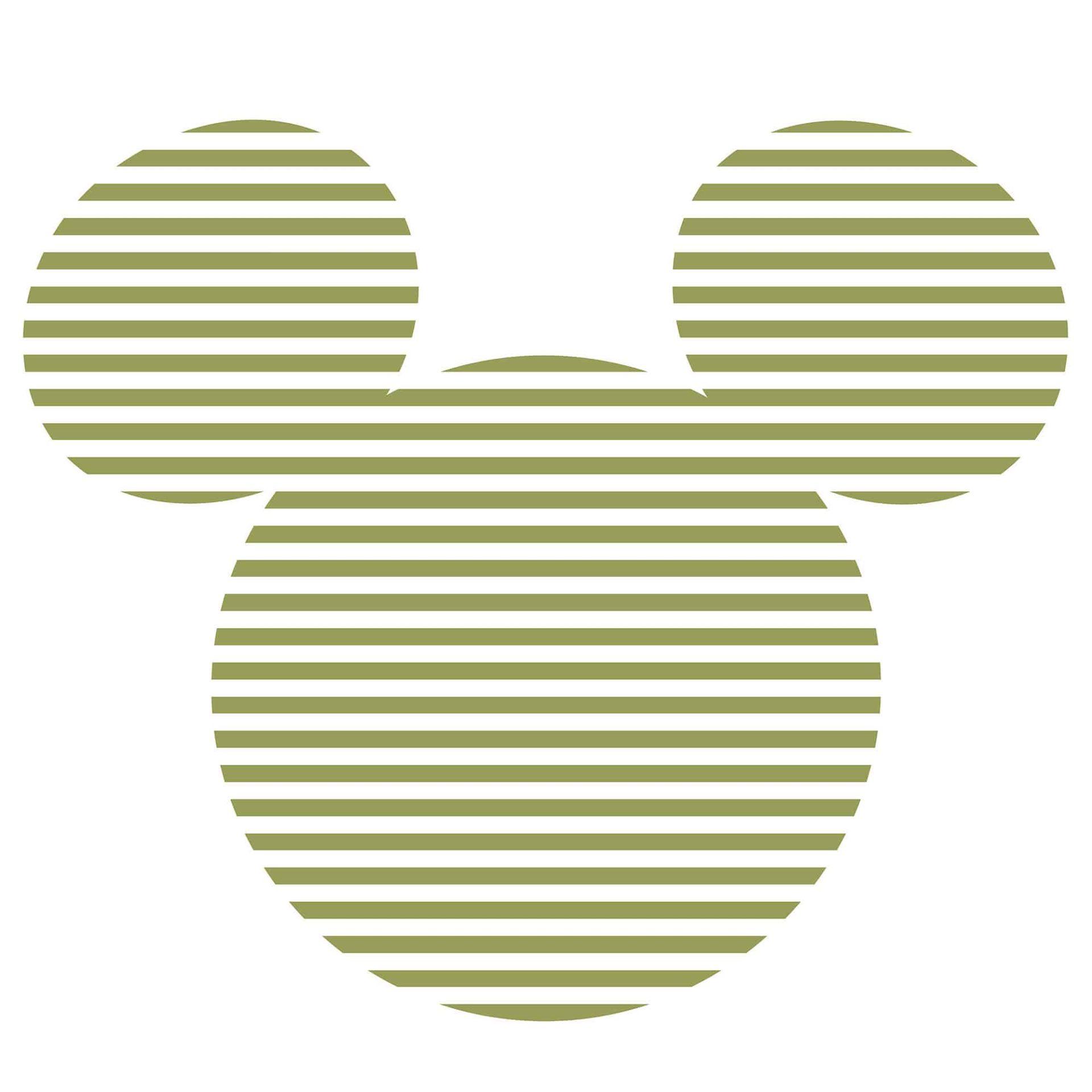 Selvklæbende non-woven tapet - Mickey Head Stripes - 125 x 125 cm