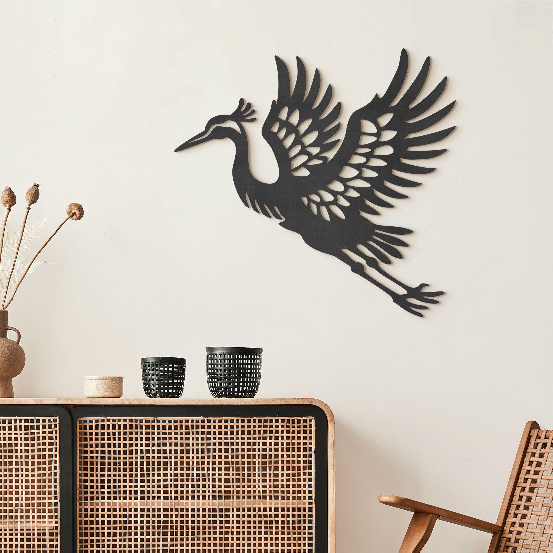 MDF-dekoration Trane - elegant fugl