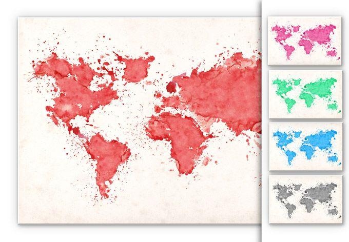 Tableau Forex - Aquarelle carte du monde