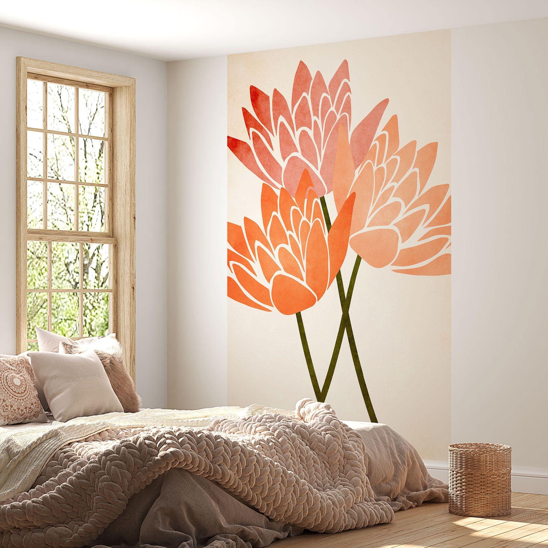 Papel pintado Flor de loto de colores - papel pintado floral - cubistika