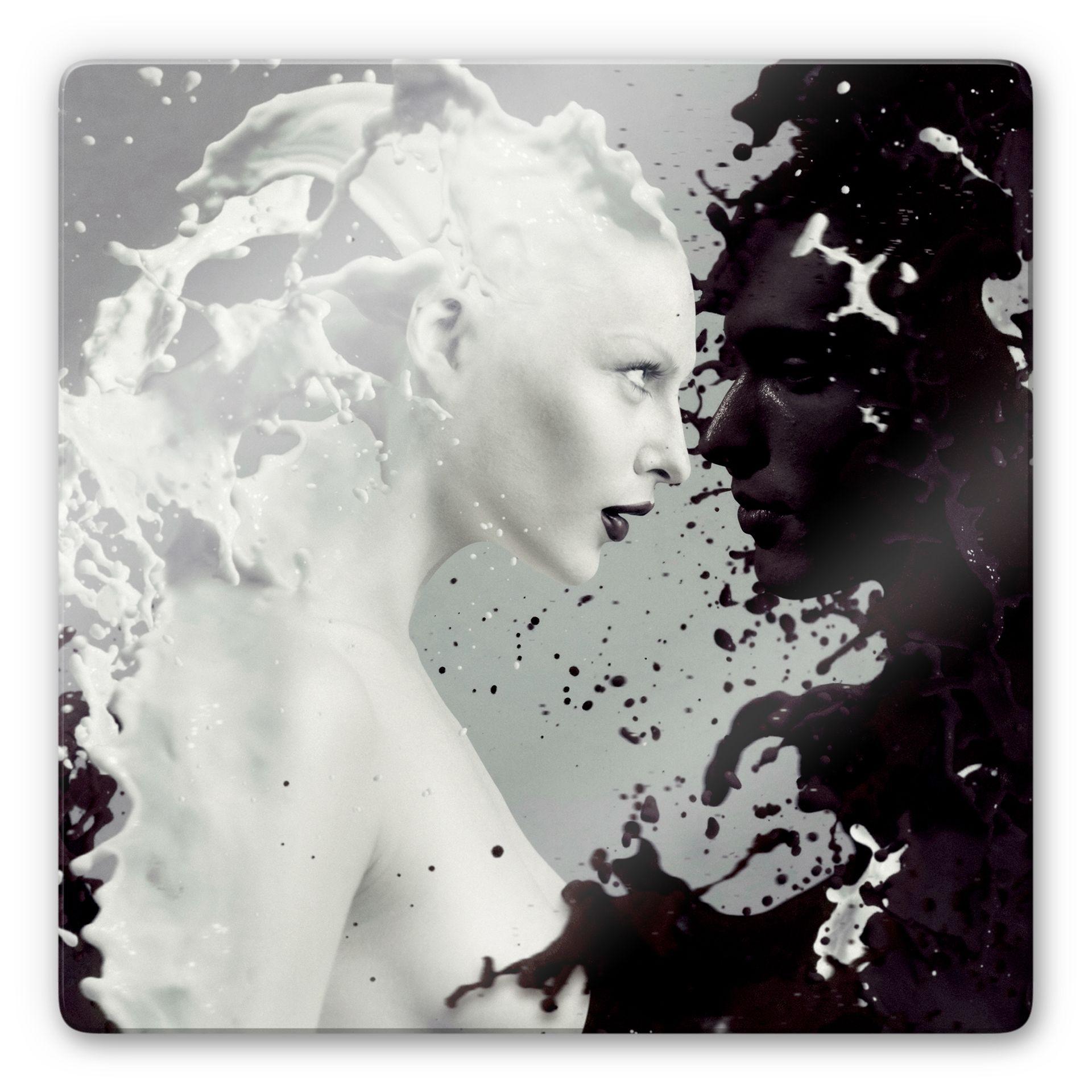 Tableau en verre - Milk & Coffee - carré