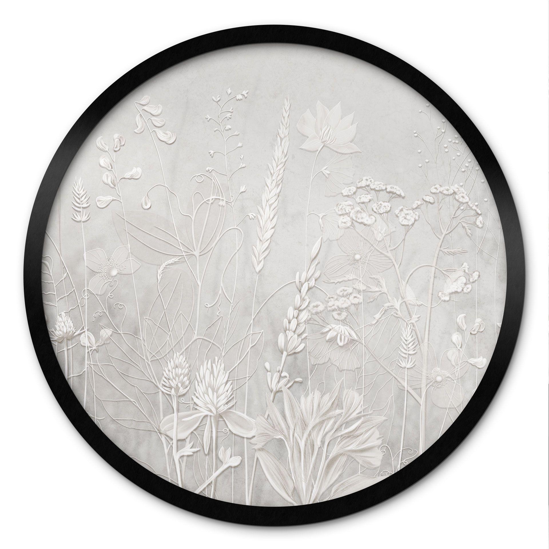 Poster planten in wit in modern ontwerp - Ms Tiff - Rond