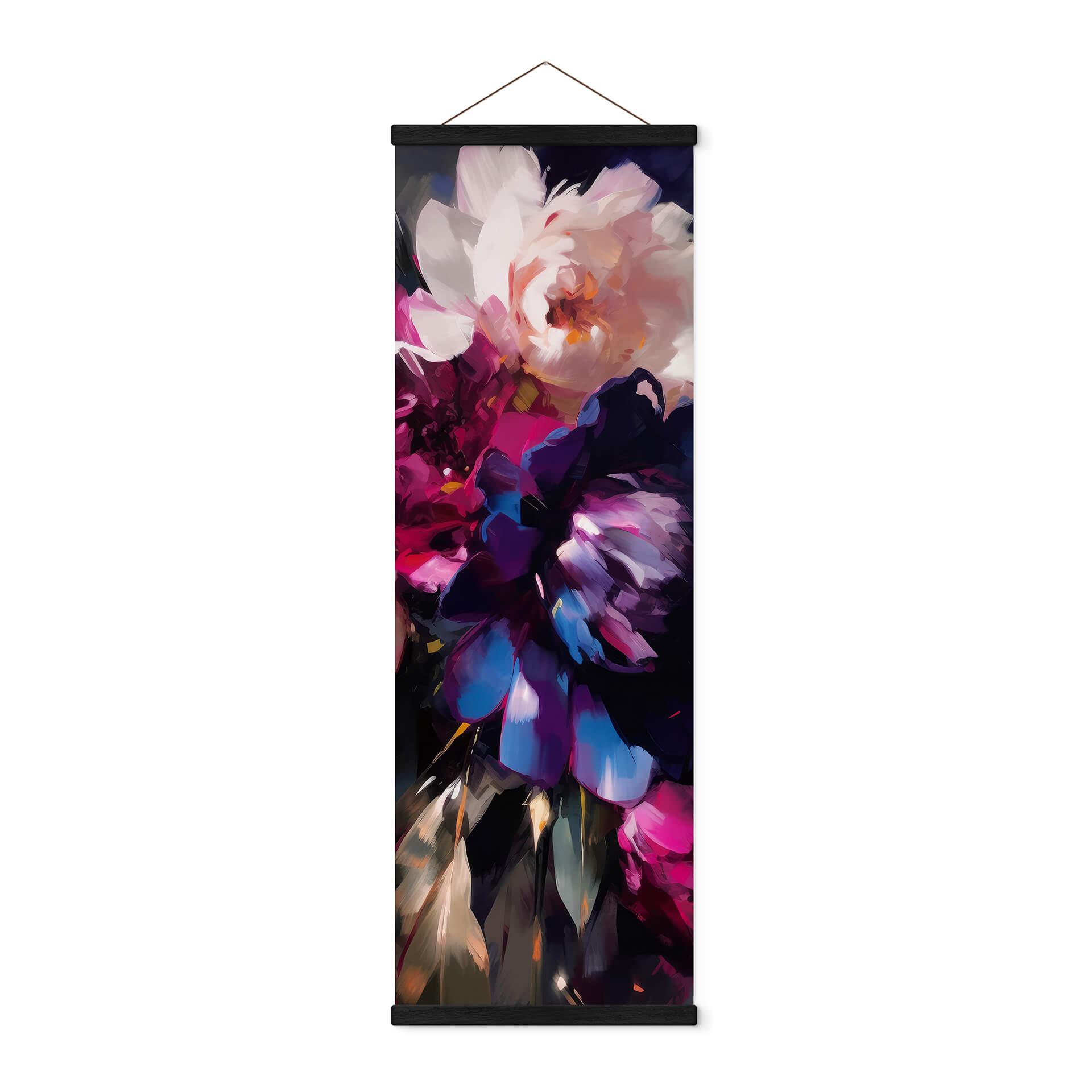Póster de tela Treechild - Arreglo floral vintage - Panorama