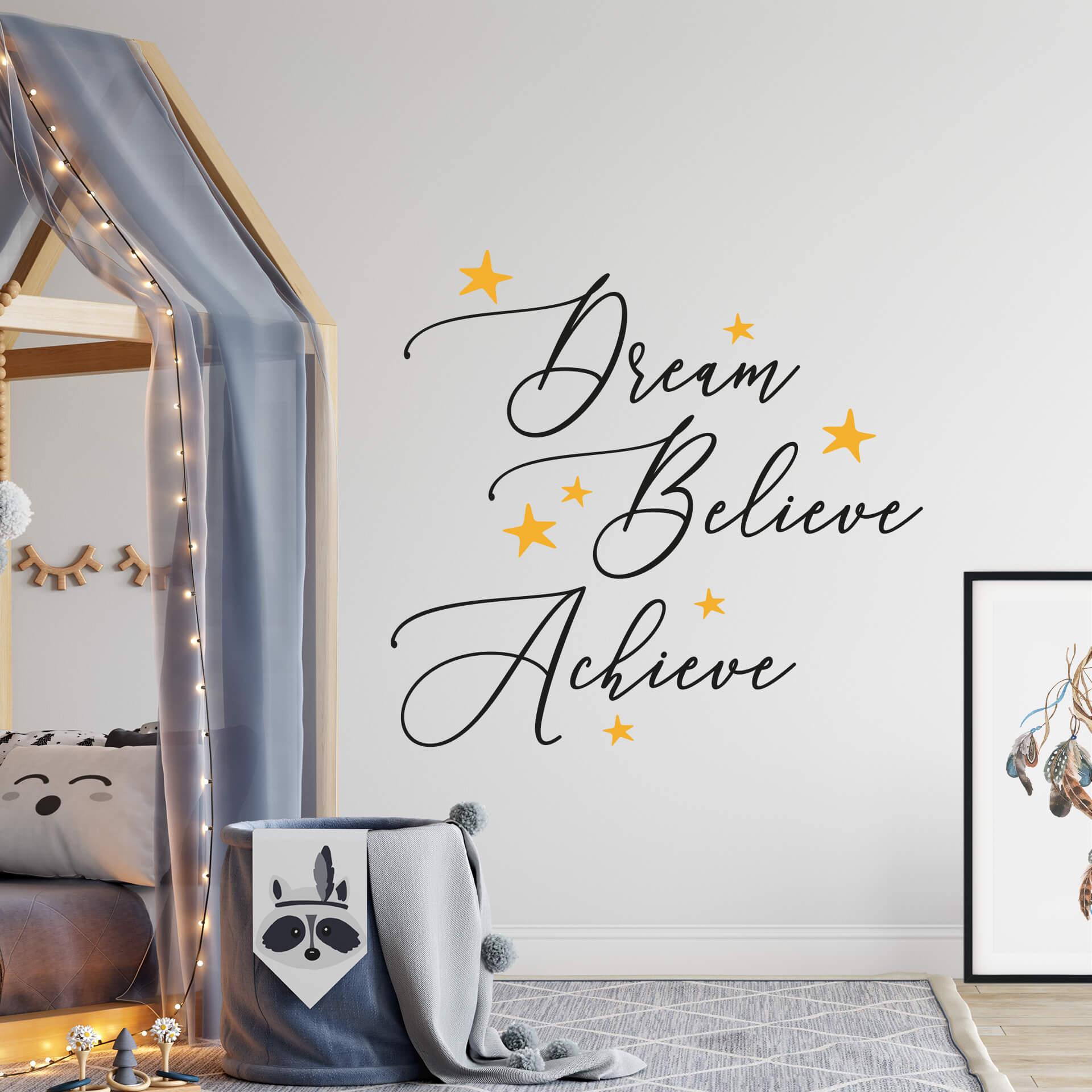 Wallsticker - Dream Believe Achieve (2-farvet)