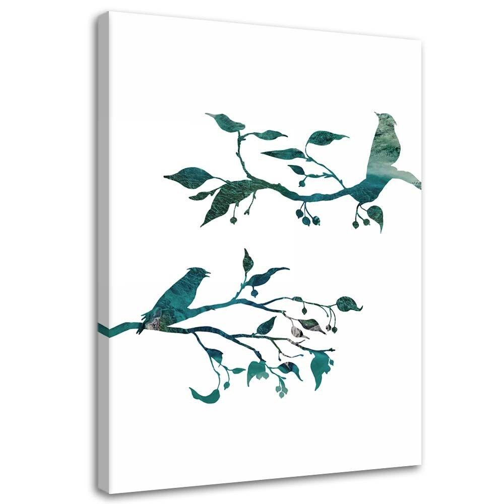 Canvasbillede, Fugle på grene
