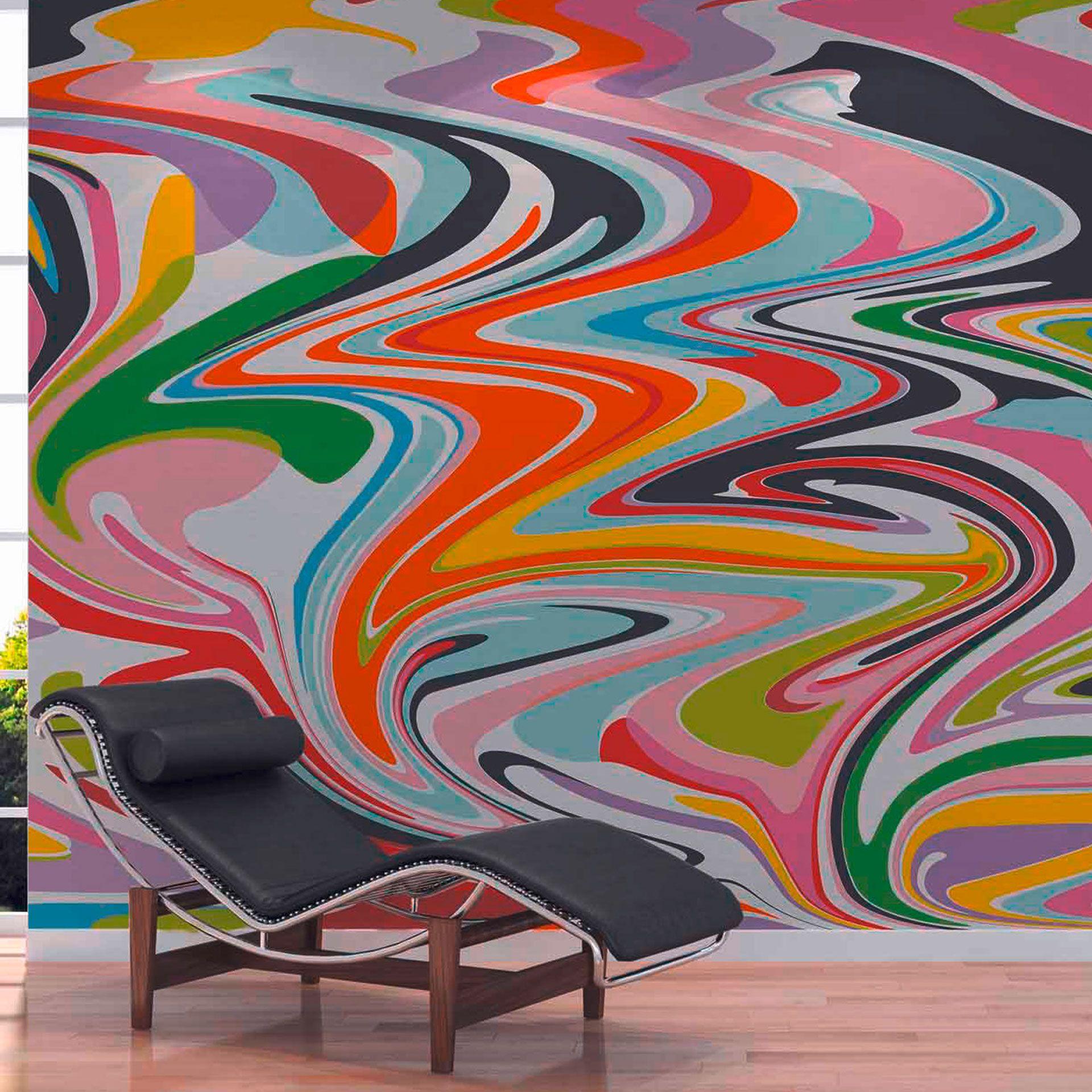 ColourCircles1 tapet i grønlilla - non-woven tapet Designwalls 2 - 2,55 x 3,5 m