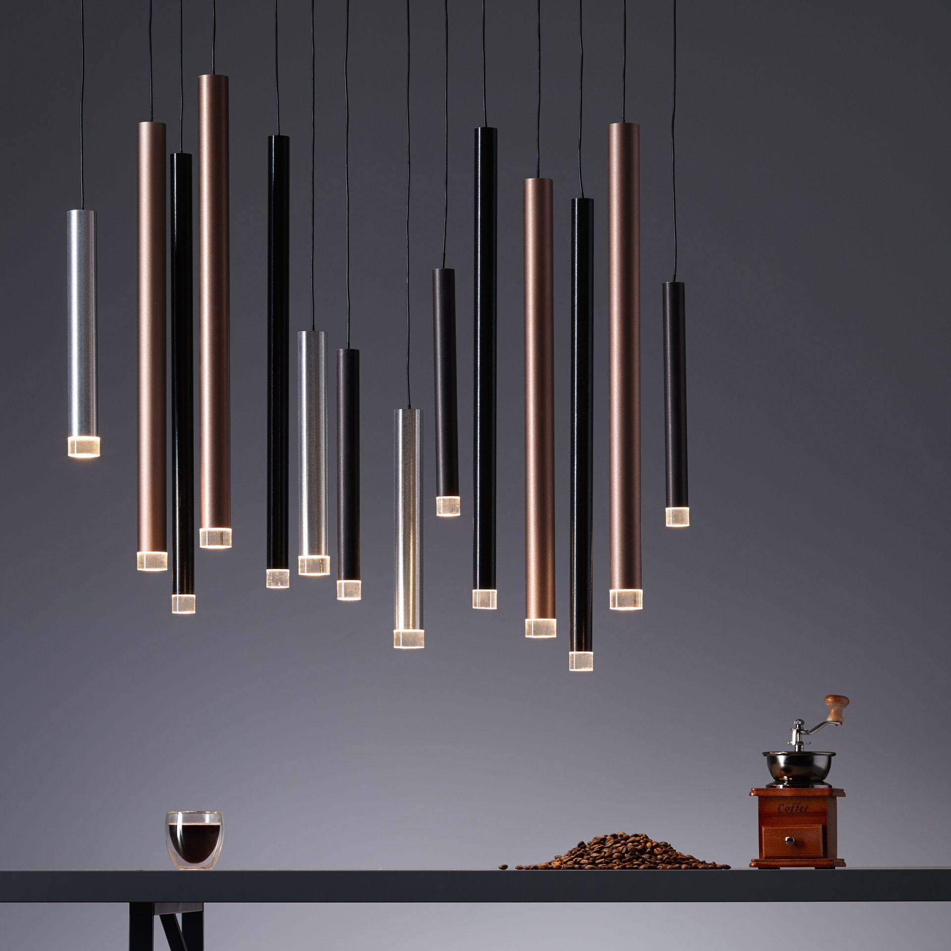 Pendelleuchte Eddy, braun, 180 x 70 cm, Metall Pendelleuchte