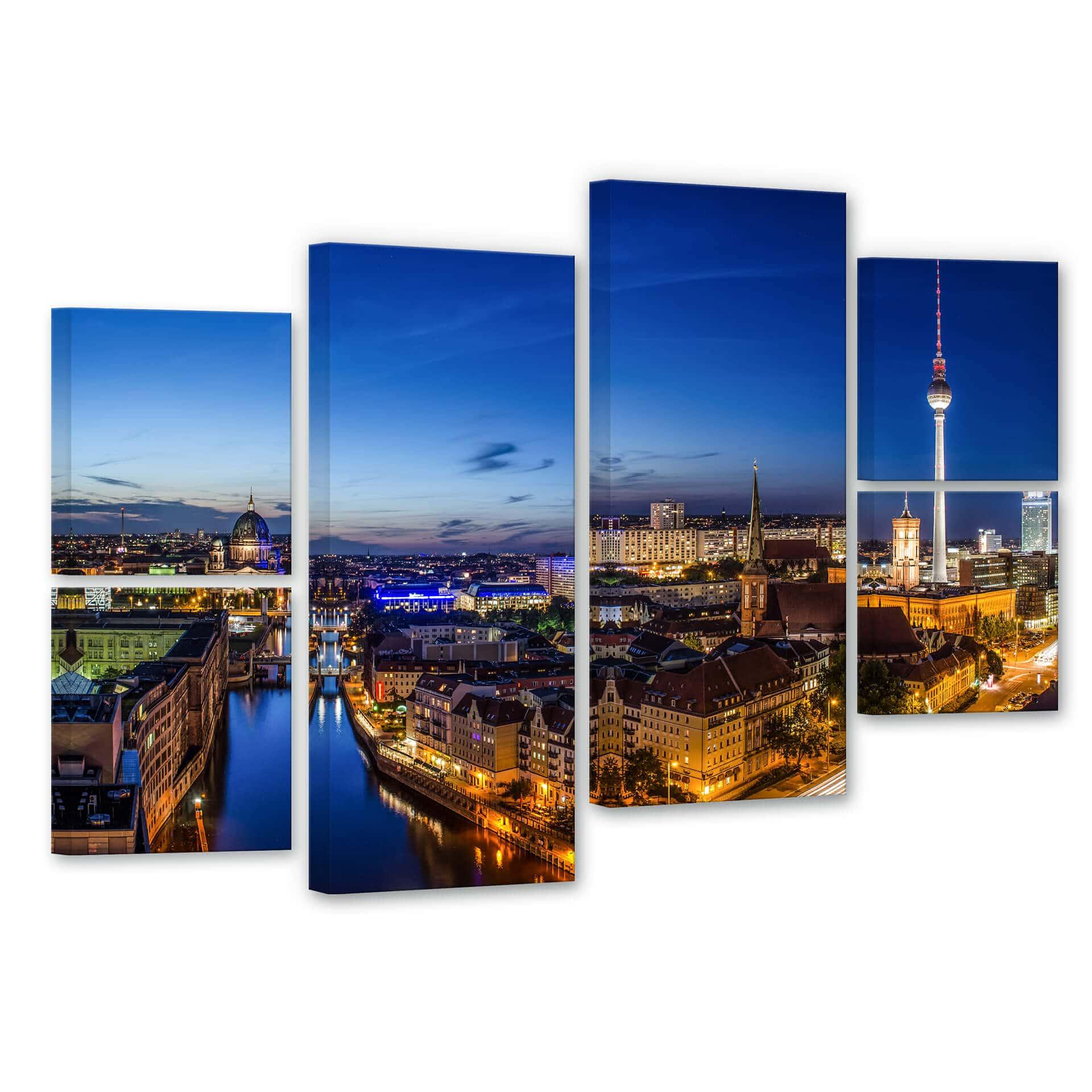 Berlin panorama sæt (6 dele) - Lærredsprint