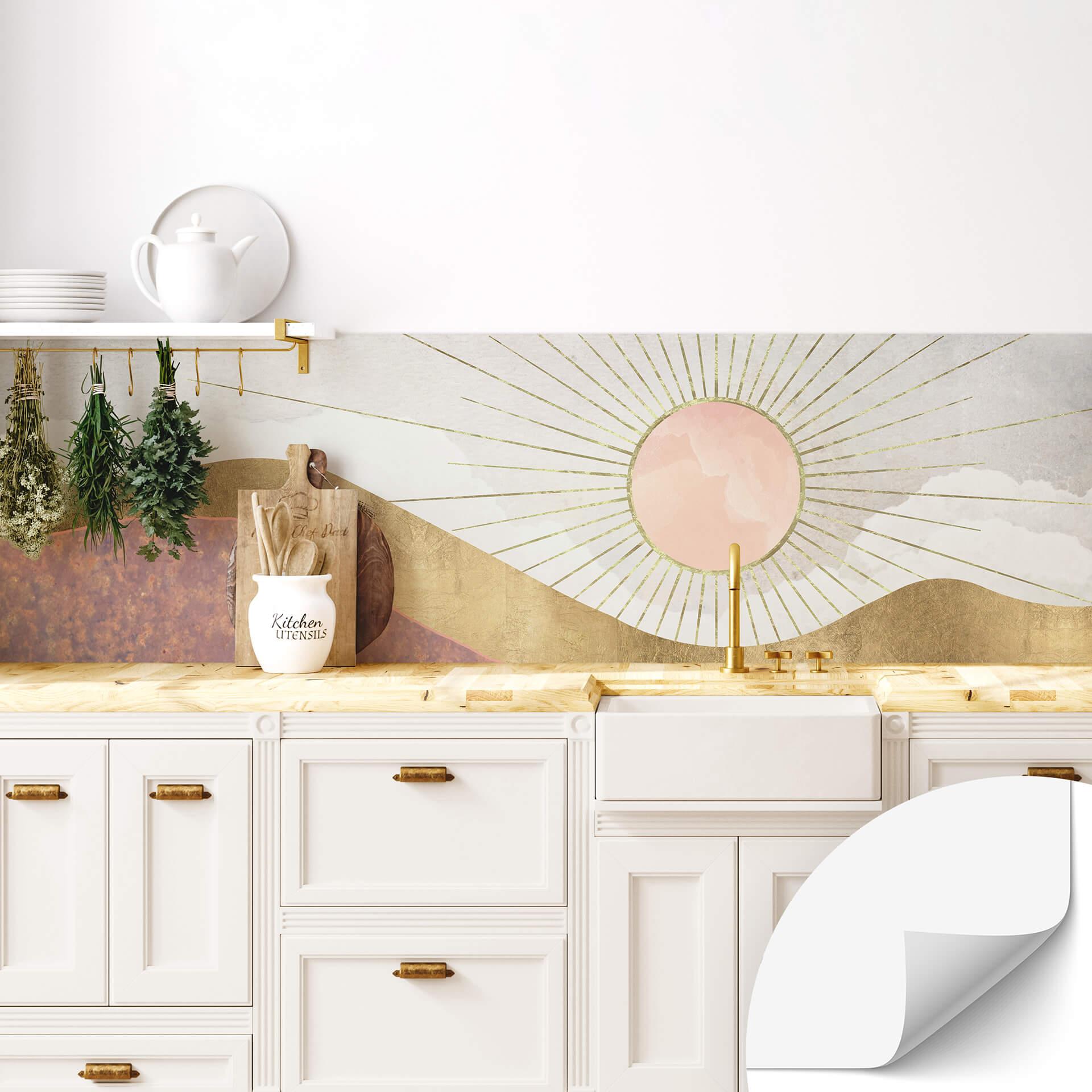 Selvklæbende stænkplade til køkken SpaceFrog Designs - Pink sun