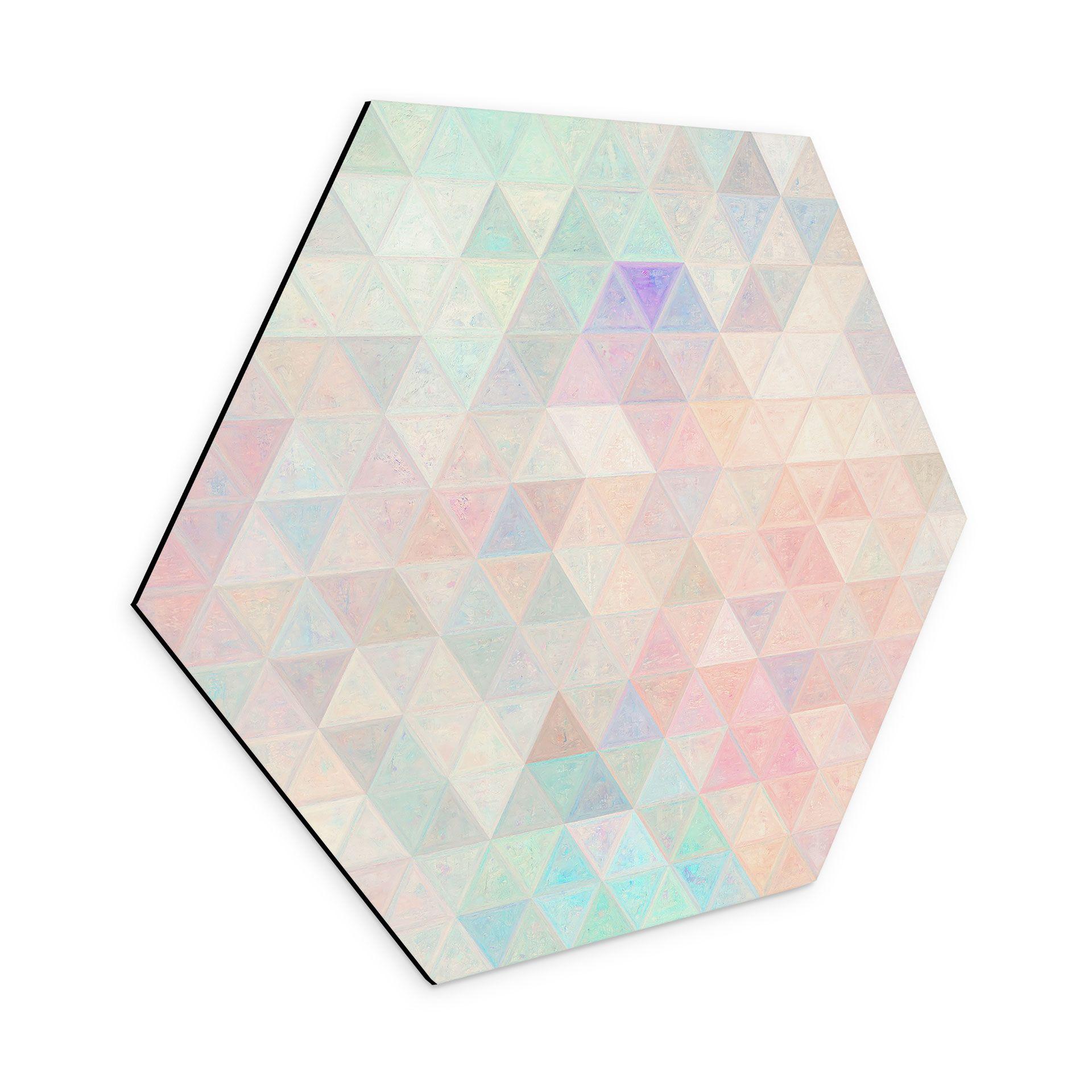 Hexagon Dibond Farverige mosaik-trekanter - Jaszke