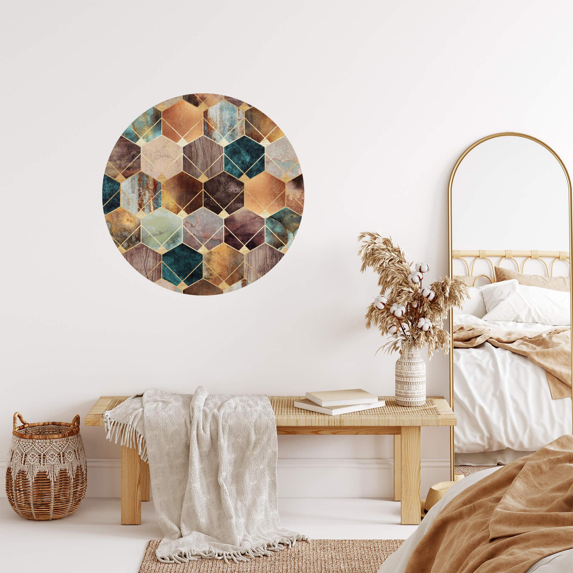 Vinilo decorativo Fredriksson - Oro y cobre - Redondo