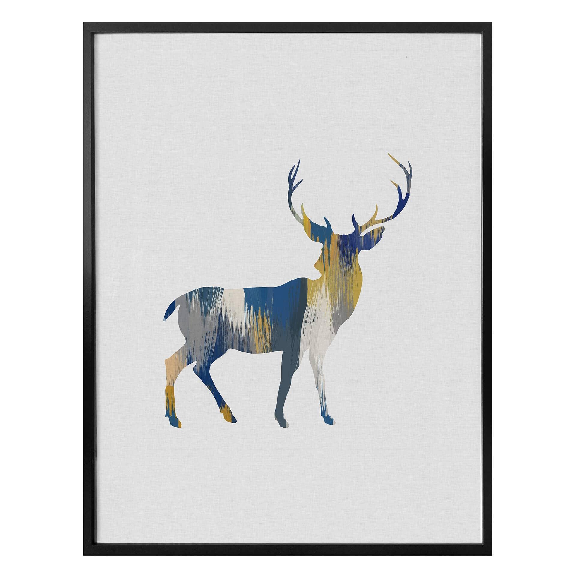 Plakat - Orara Studio - Deer Blue and Yellow