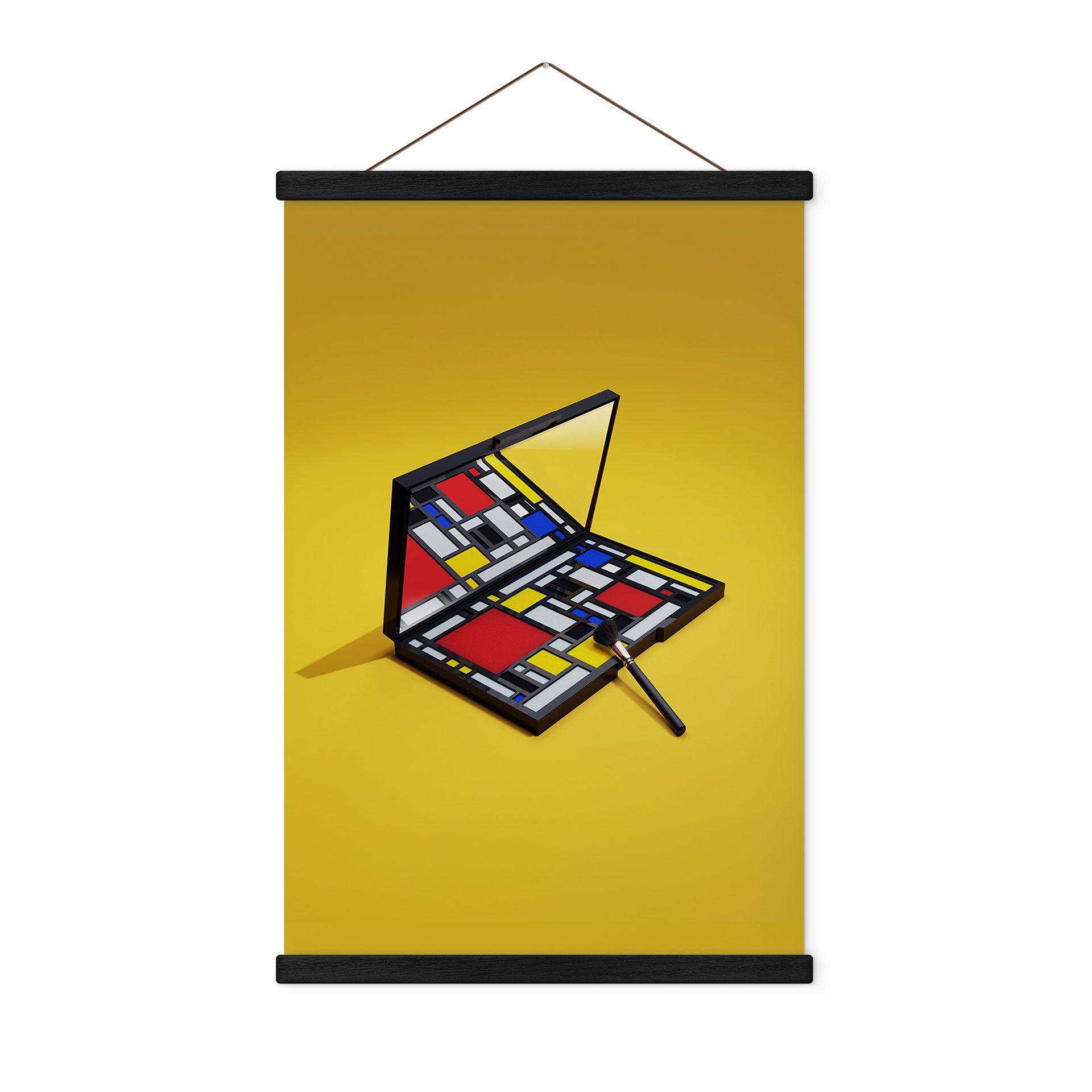 Póster de tela paleta de maquillaje al estilo de Piet Mondrian - Pozdniakov