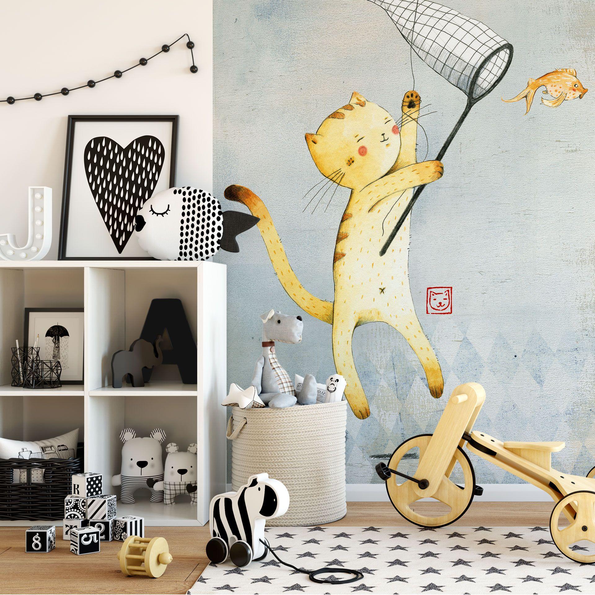 Fotobehang Loske - Kat met Ballon