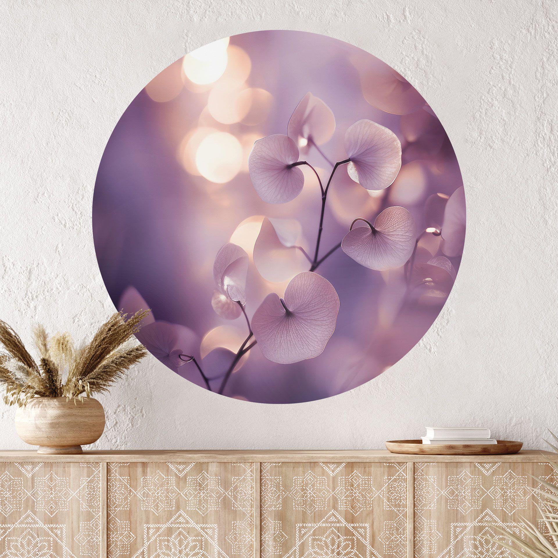 Vinilo decorativo de orquídeas delicadas de color púrpura - Treechild - Redondo