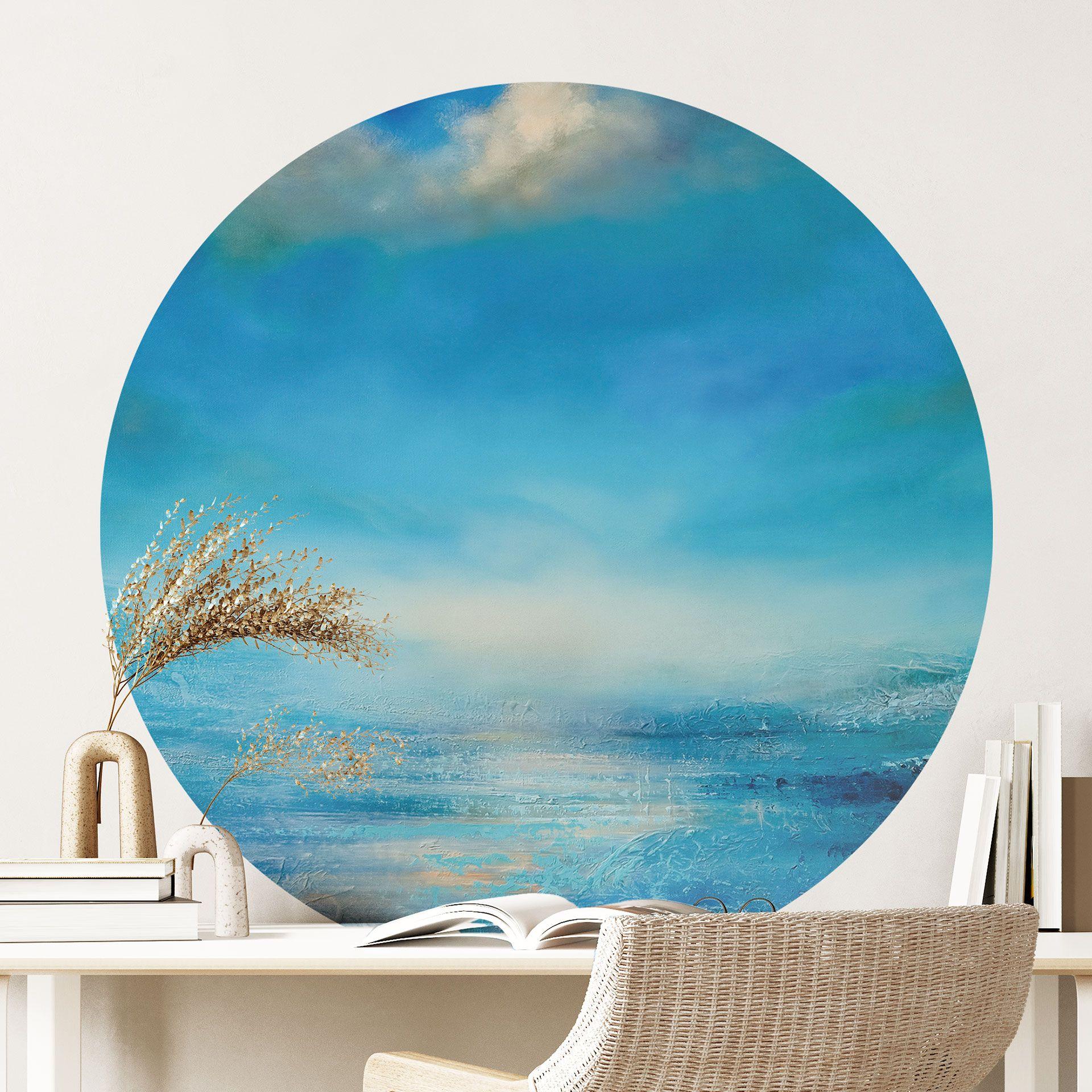Wallsticker Endeløse vidder i blå - Schmucker - Rund